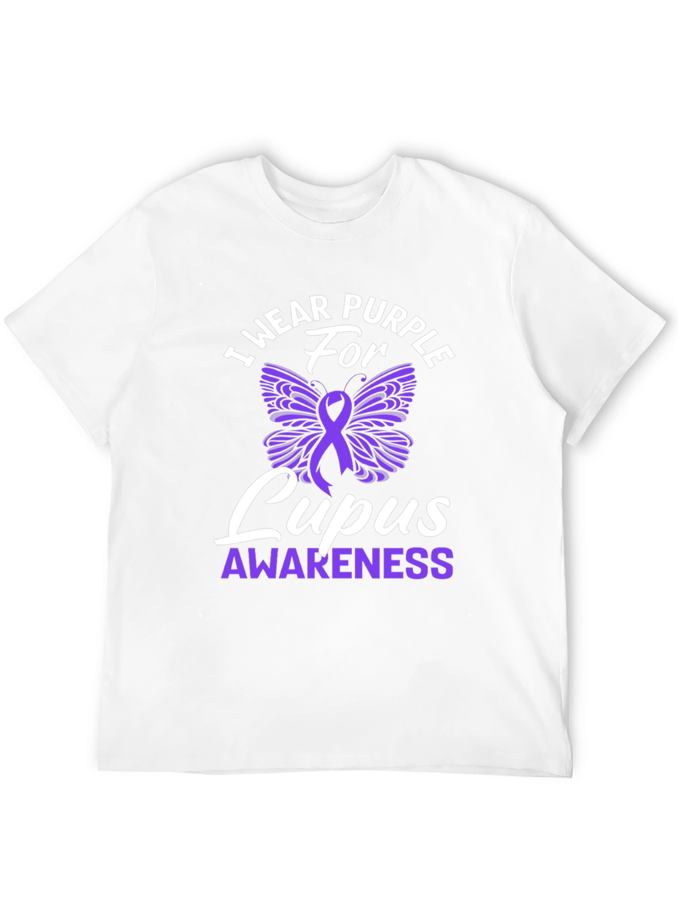 Purple Lupus Awareness Butterfly T-Shirt