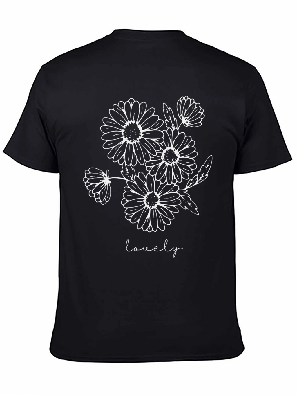 Lovely Floral Graphic Tee - Black