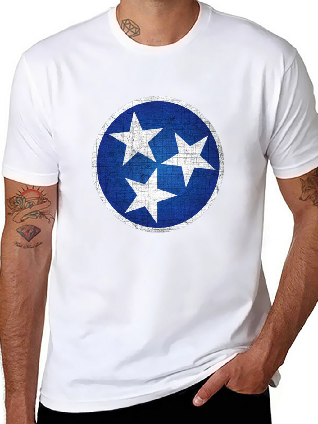 Tennessee State Flag T-Shirt - Distressed Design