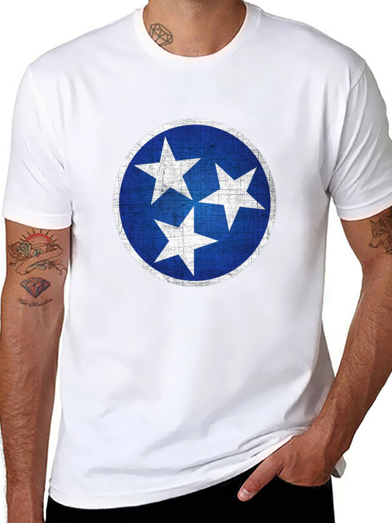 Tennessee State Flag T-Shirt - Distressed Design