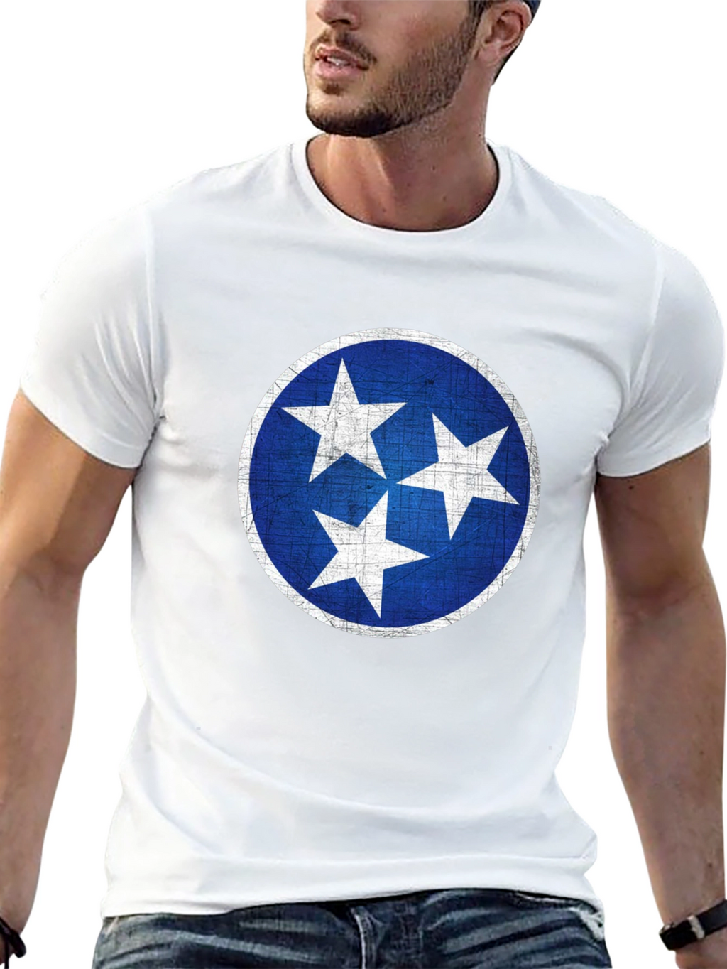 Tennessee State Flag T-Shirt - Distressed Design