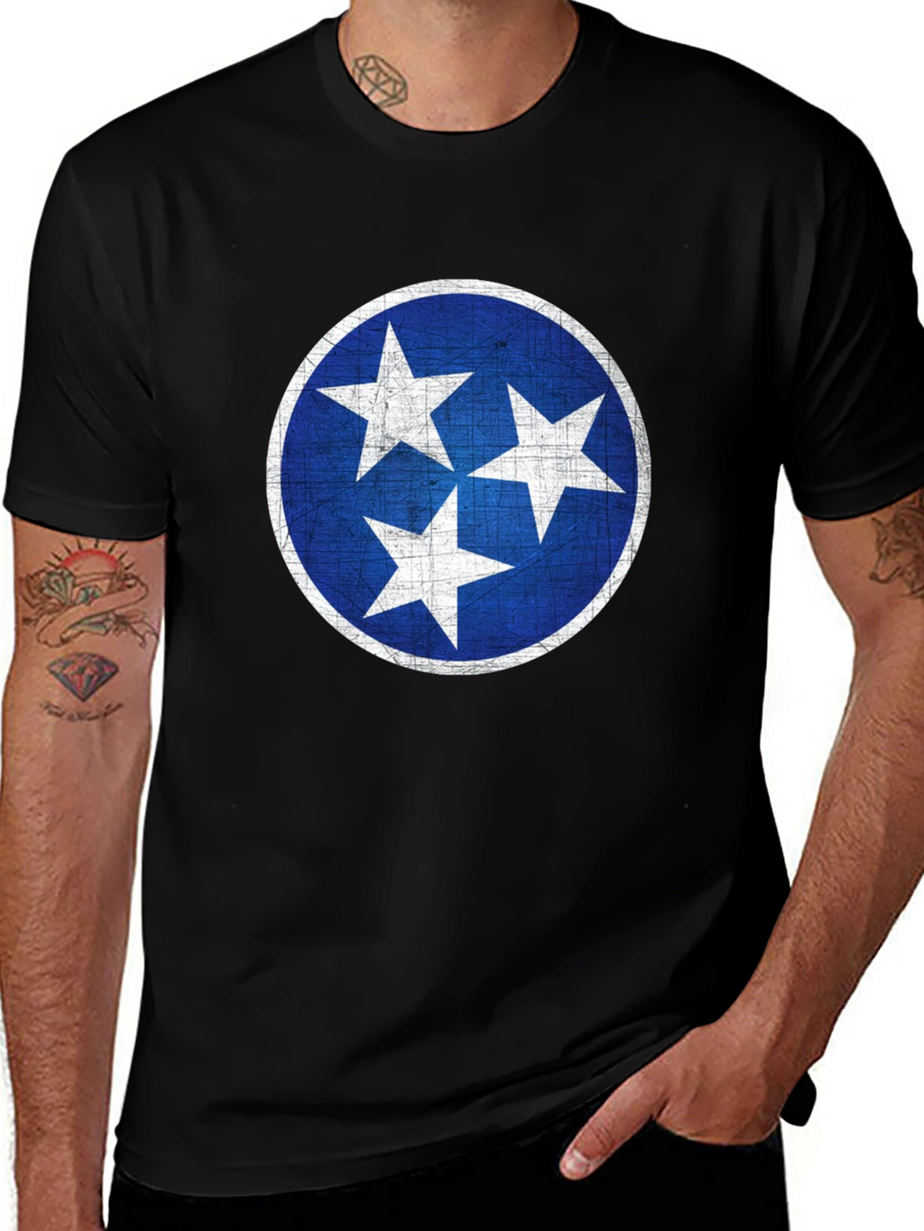 Tennessee State Flag T-Shirt - Distressed Design