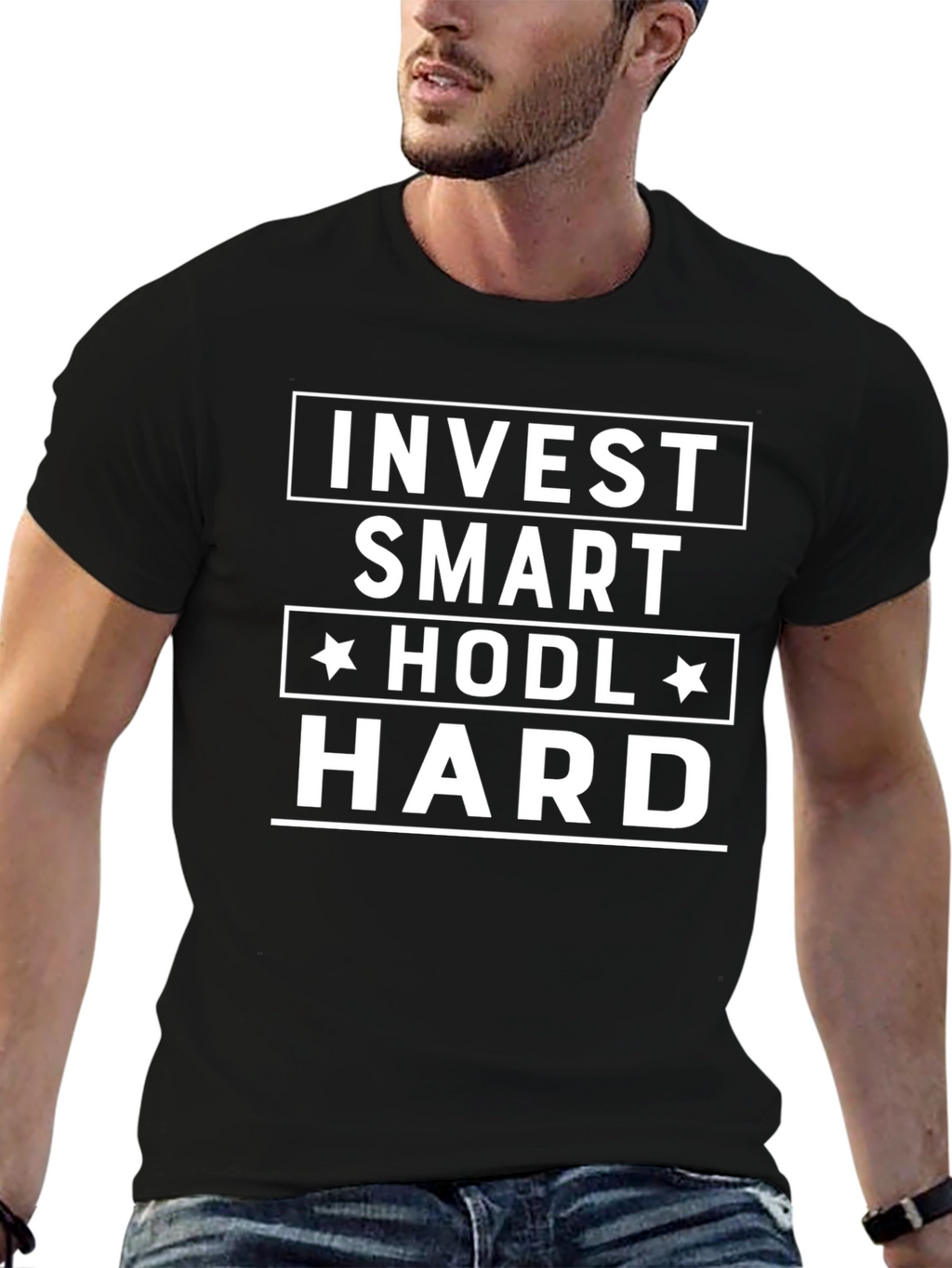Invest Smart HODL Hard Black T-Shirt