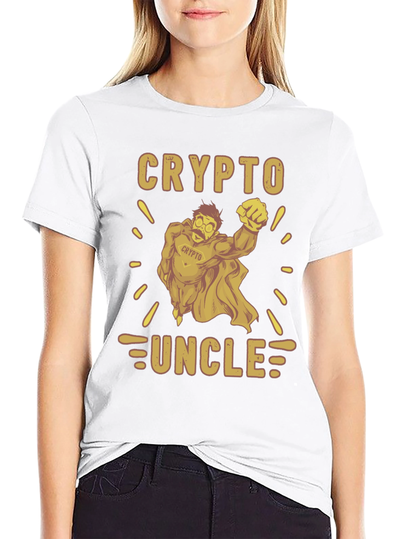 Crypto Uncle Graphic Tee - Funny Cryptocurrency T-Shirt