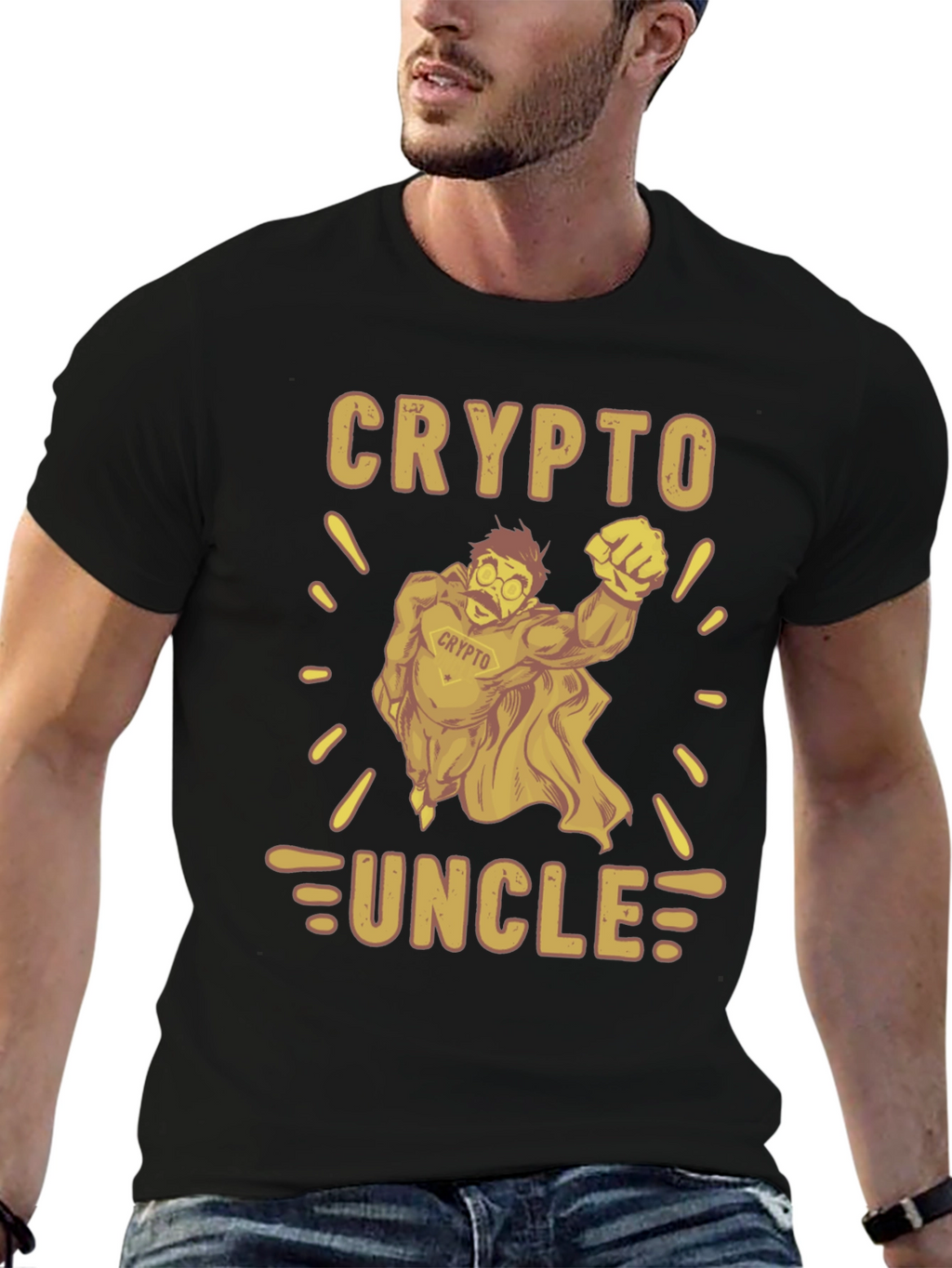 Crypto Uncle Graphic Tee - Funny Cryptocurrency T-Shirt