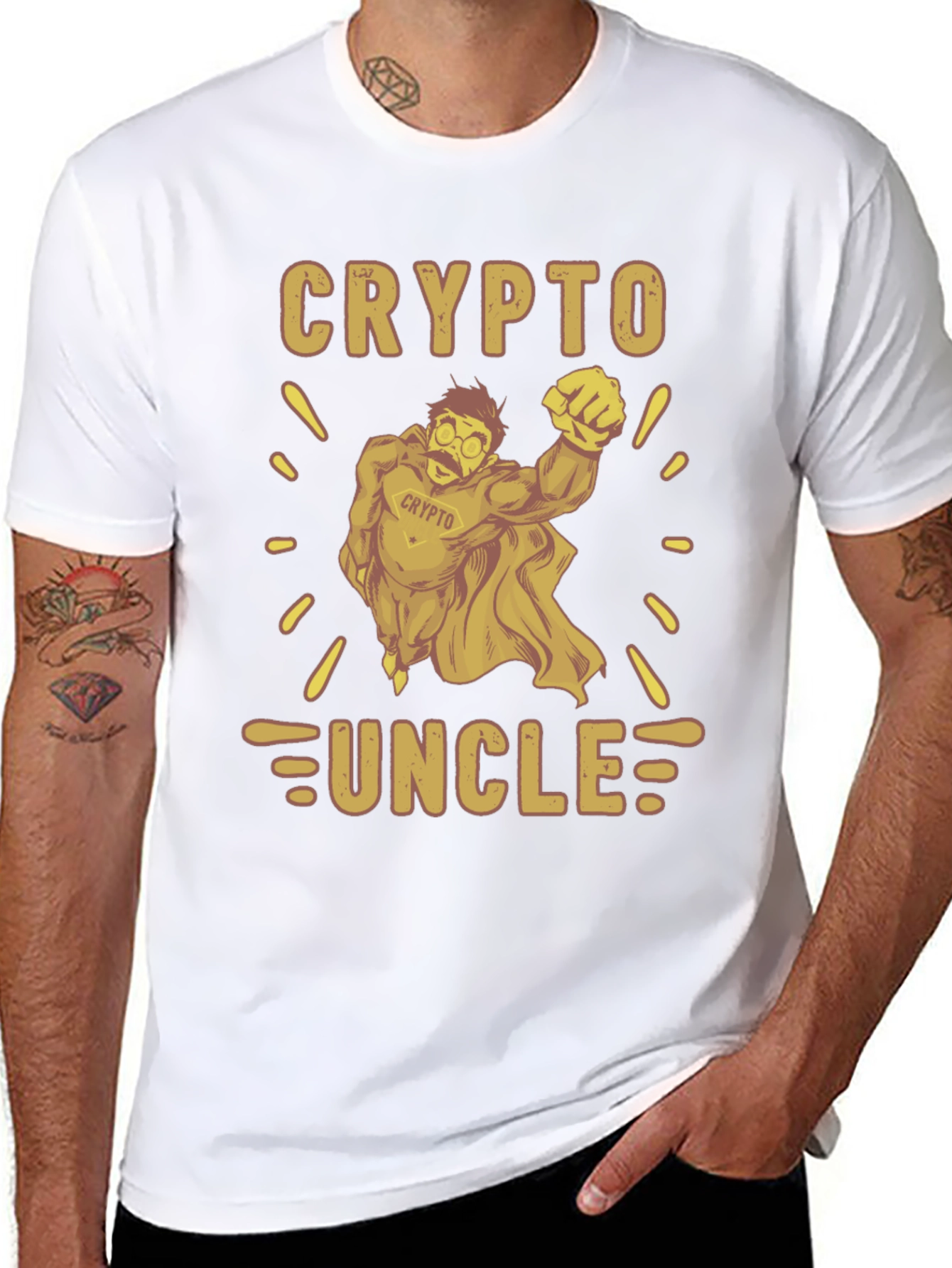 Crypto Uncle Graphic Tee - Funny Cryptocurrency T-Shirt