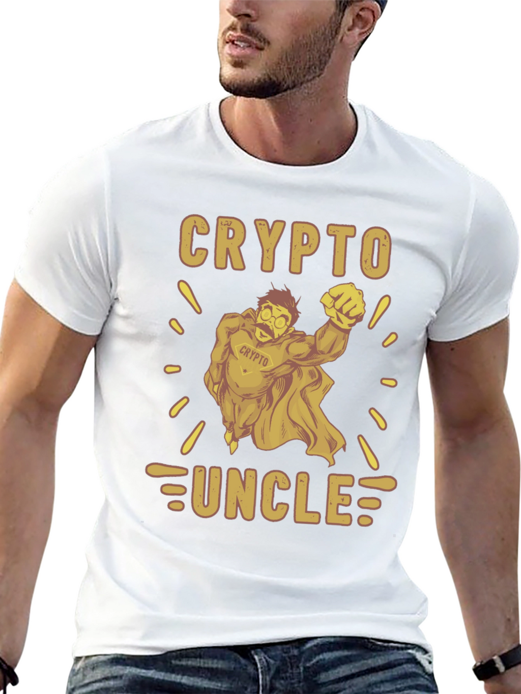 Crypto Uncle Graphic Tee - Funny Cryptocurrency T-Shirt
