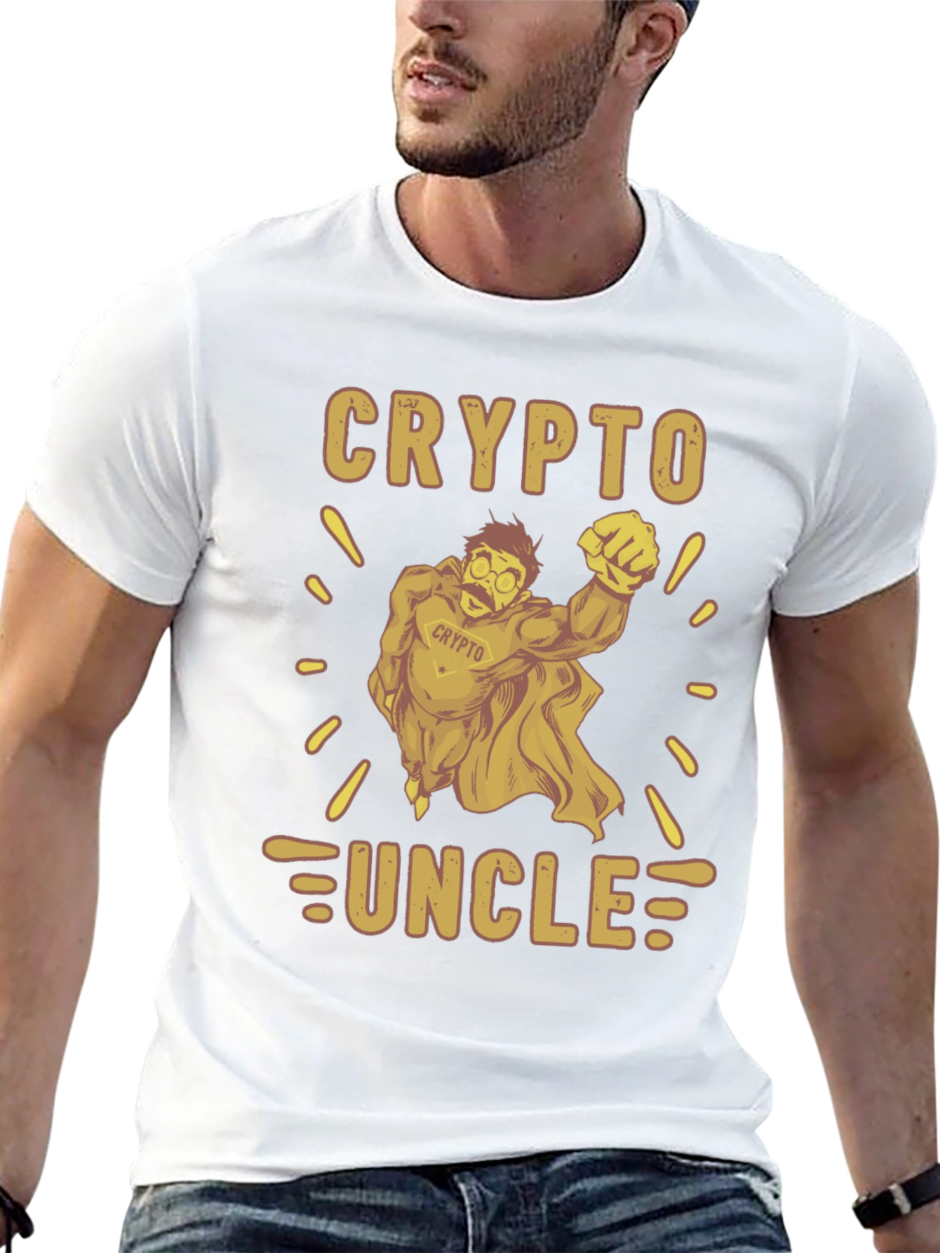 Crypto Uncle Graphic Tee - Funny Cryptocurrency T-Shirt