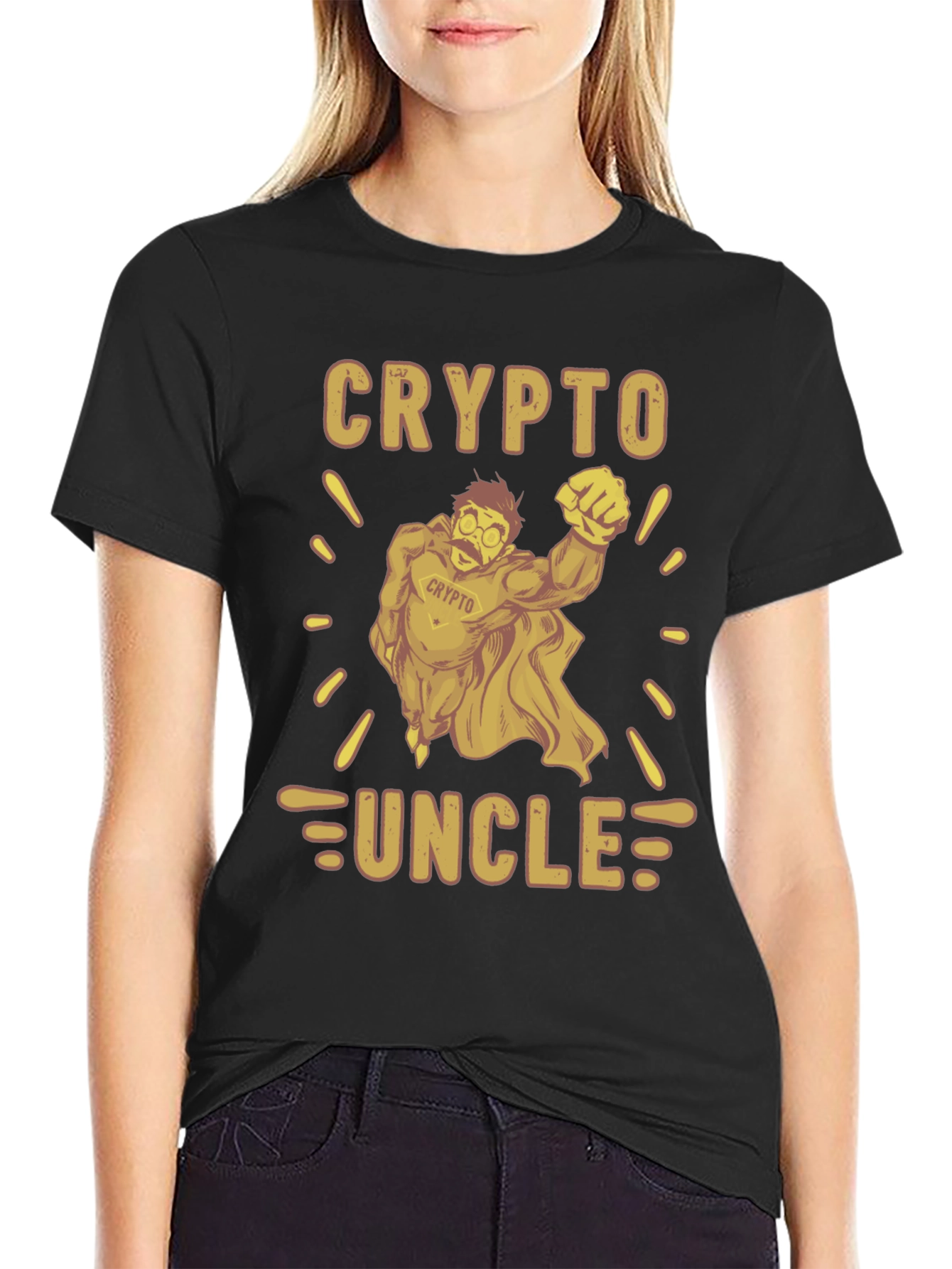 Crypto Uncle Graphic Tee - Funny Cryptocurrency T-Shirt