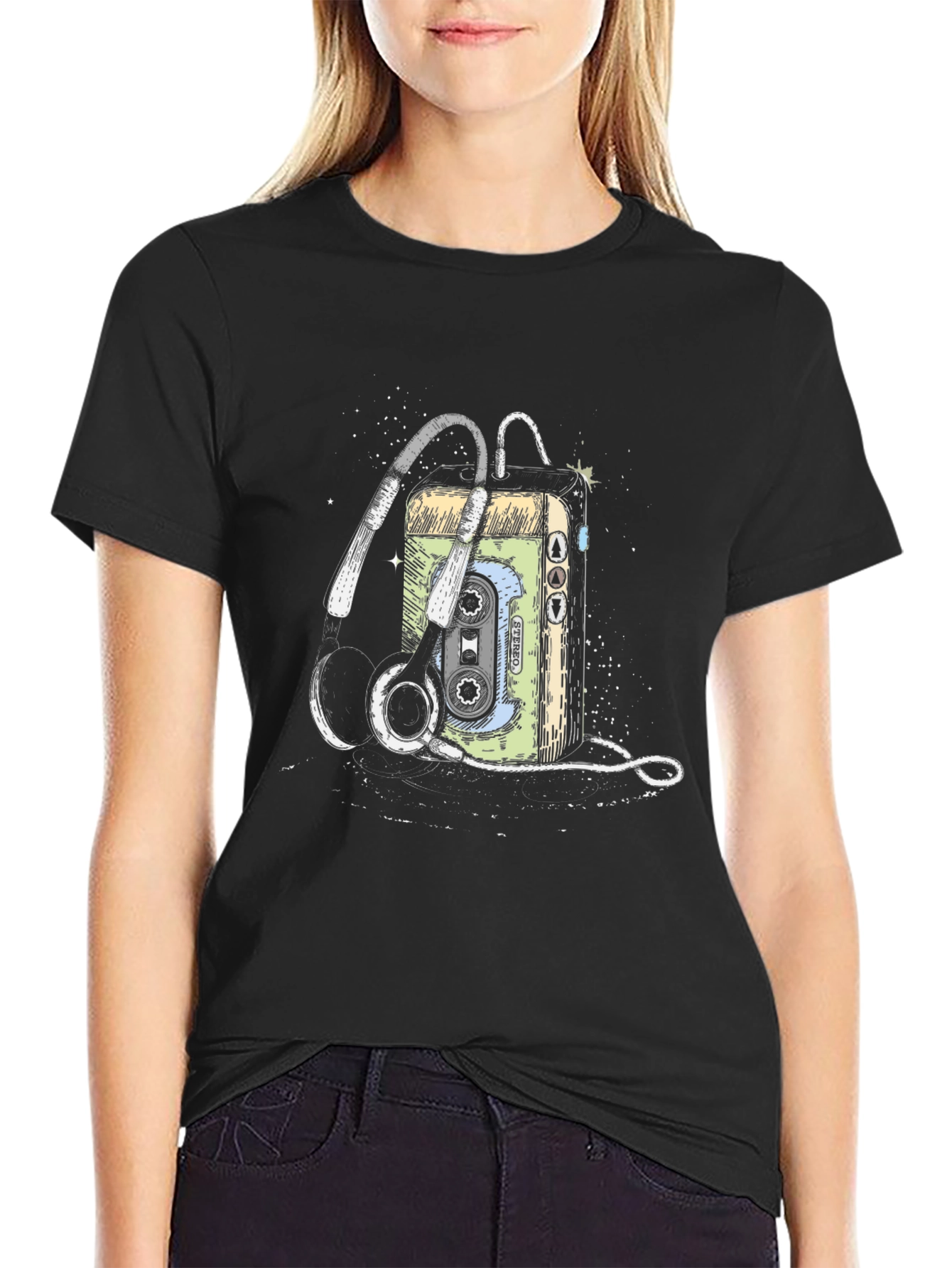 Retro Cassette Player Graphic T-Shirt