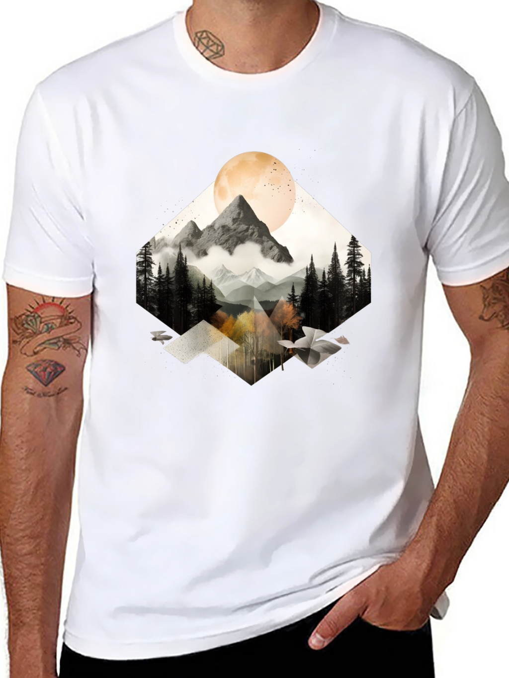 Mountain Moon Graphic Tee - Nature Inspired Style
