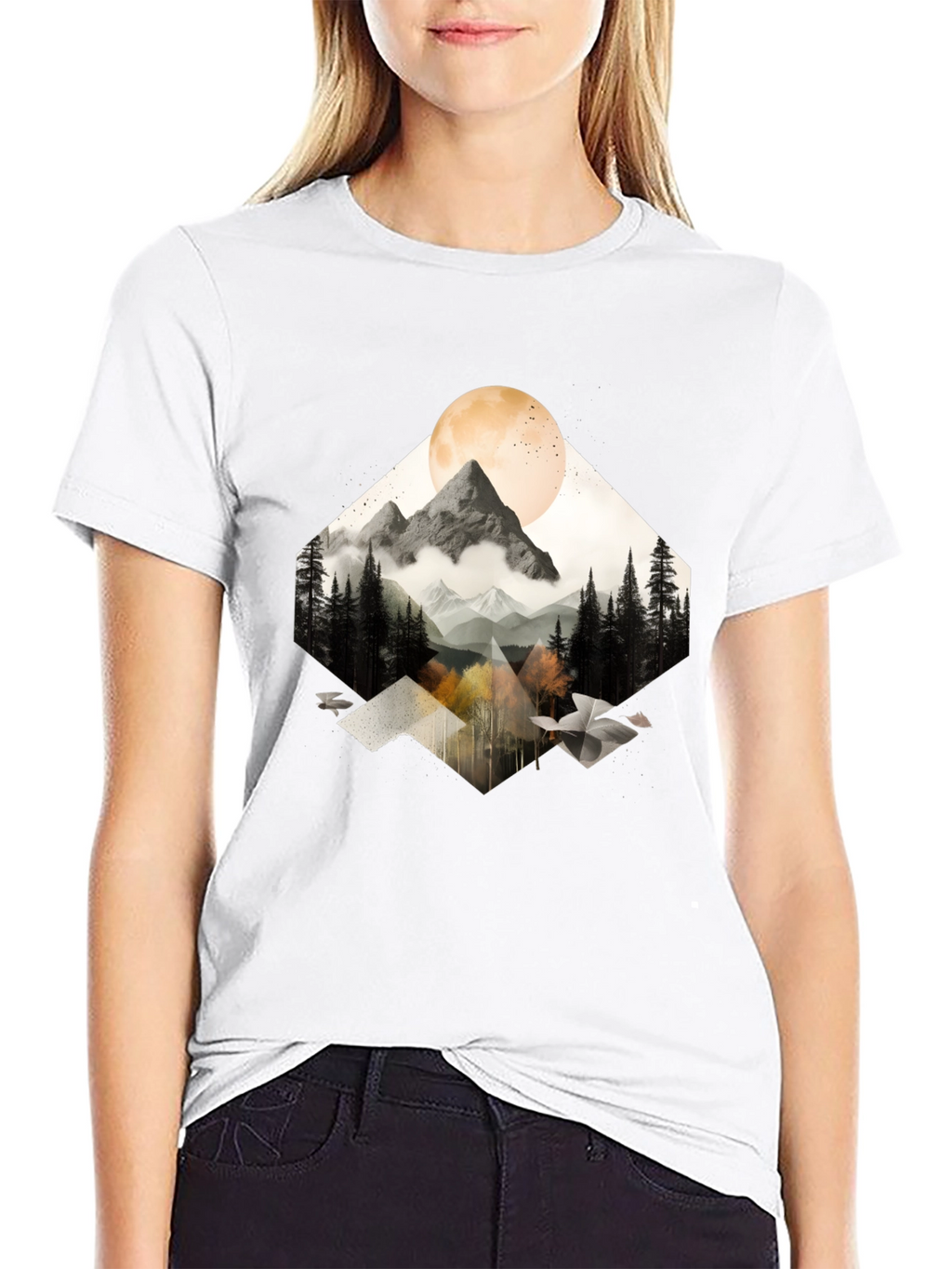Mountain Moon Graphic Tee - Nature Inspired Style