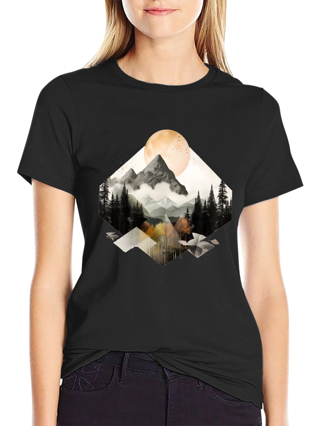 Mountain Moon Graphic Tee - Nature Inspired Style