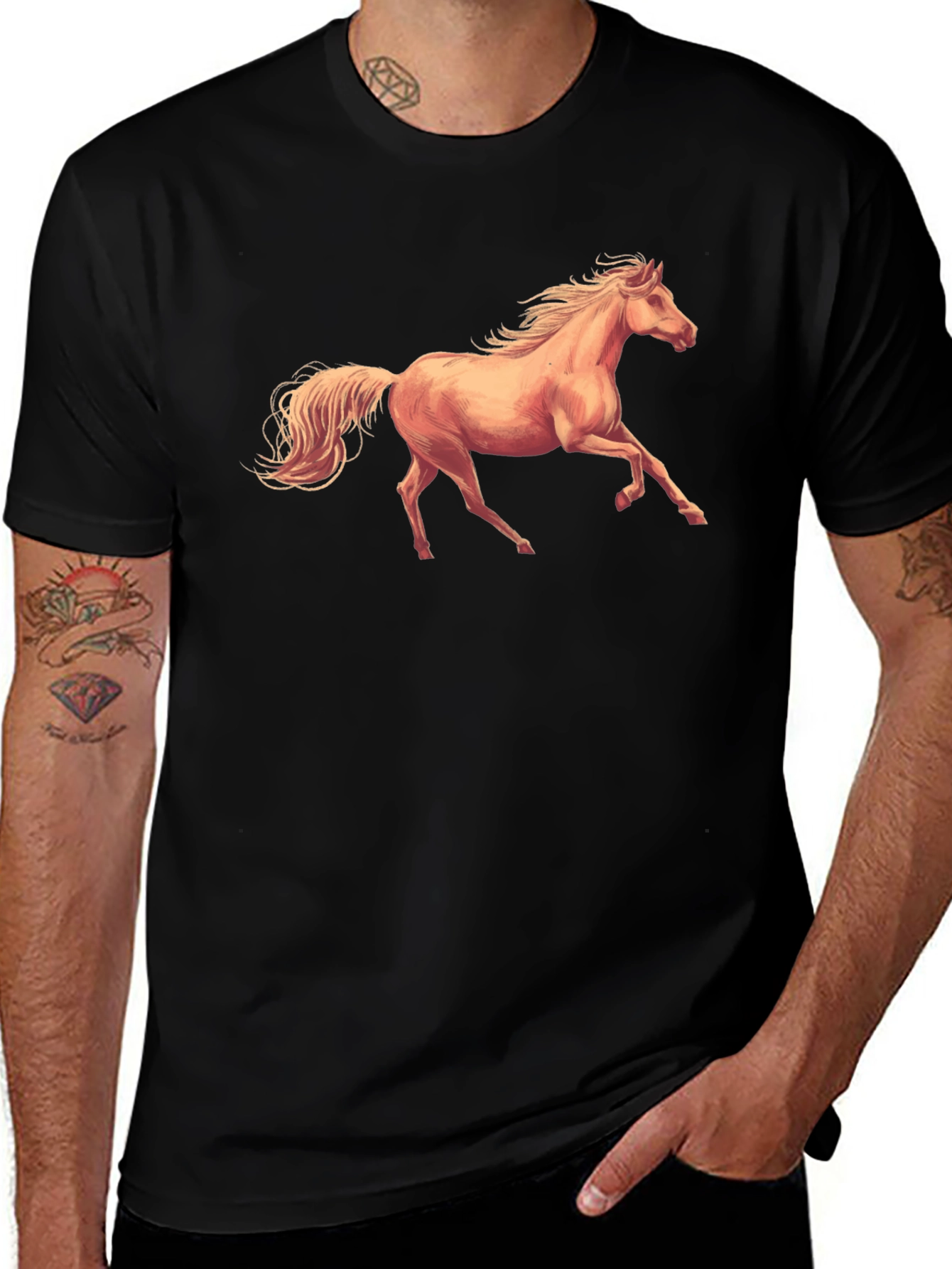 Black Horse Graphic Tee - Stylish Comfort