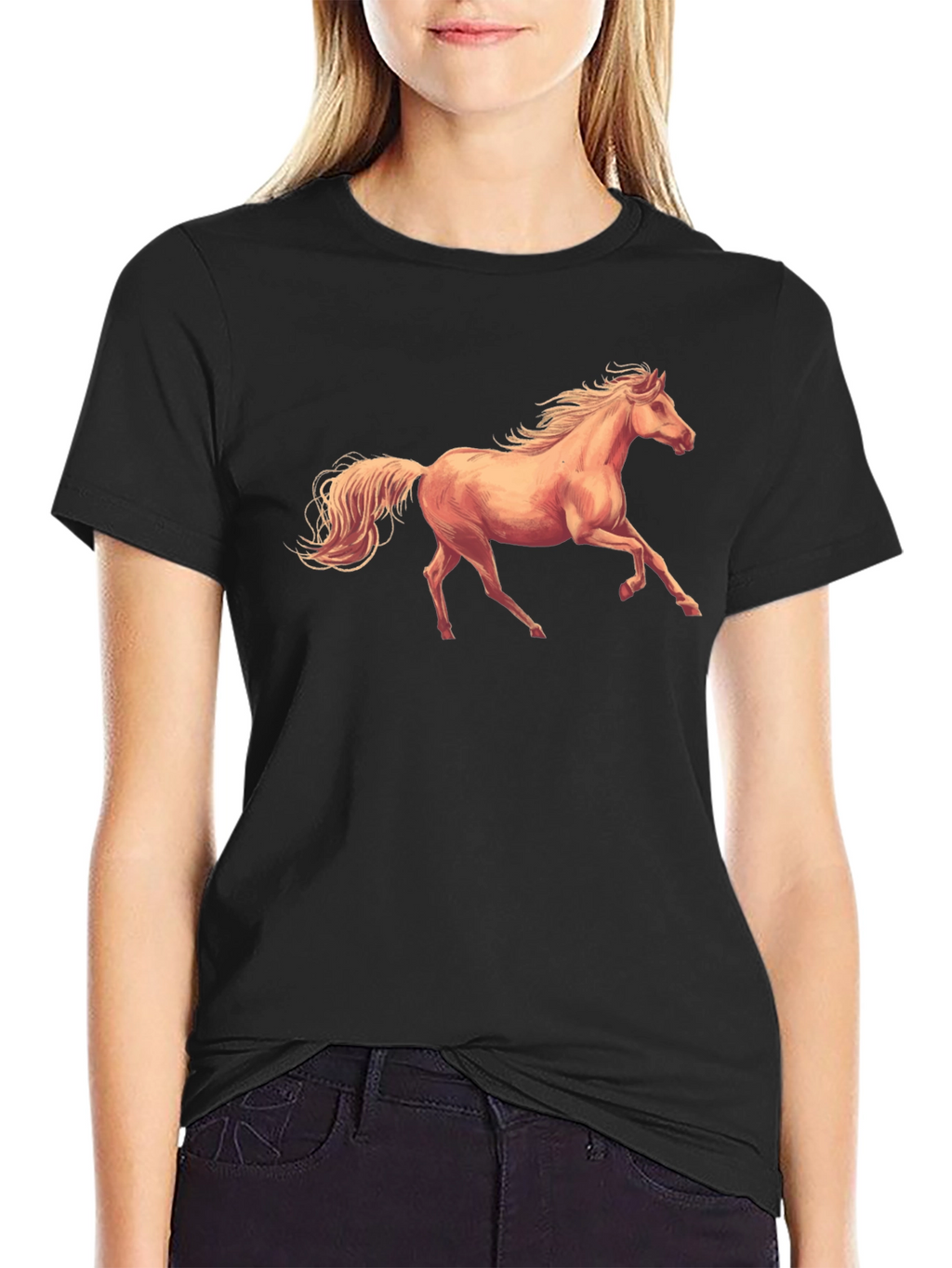 Black Horse Graphic Tee - Stylish Comfort