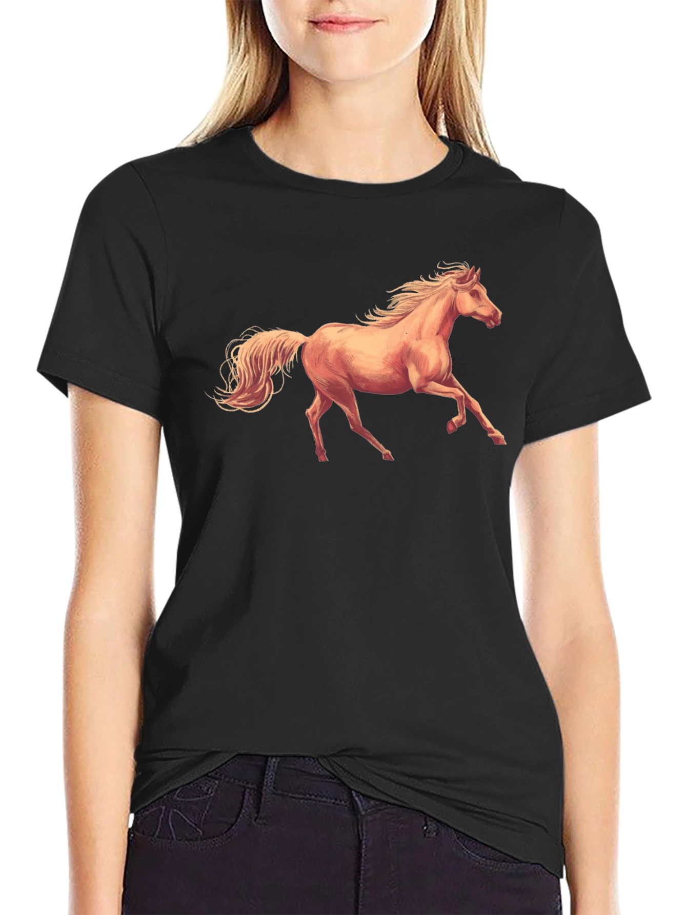 Black Horse Graphic Tee - Stylish Comfort