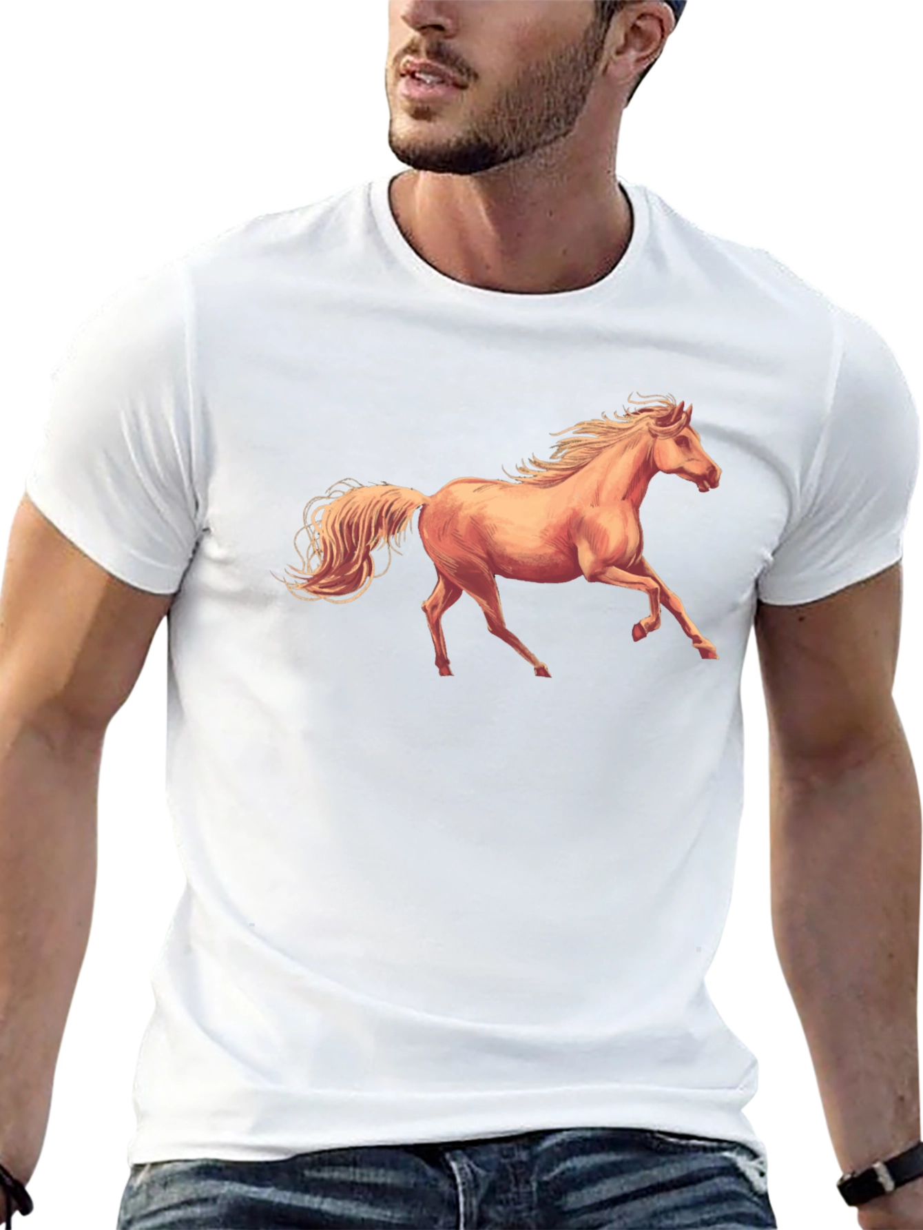 Black Horse Graphic Tee - Stylish Comfort