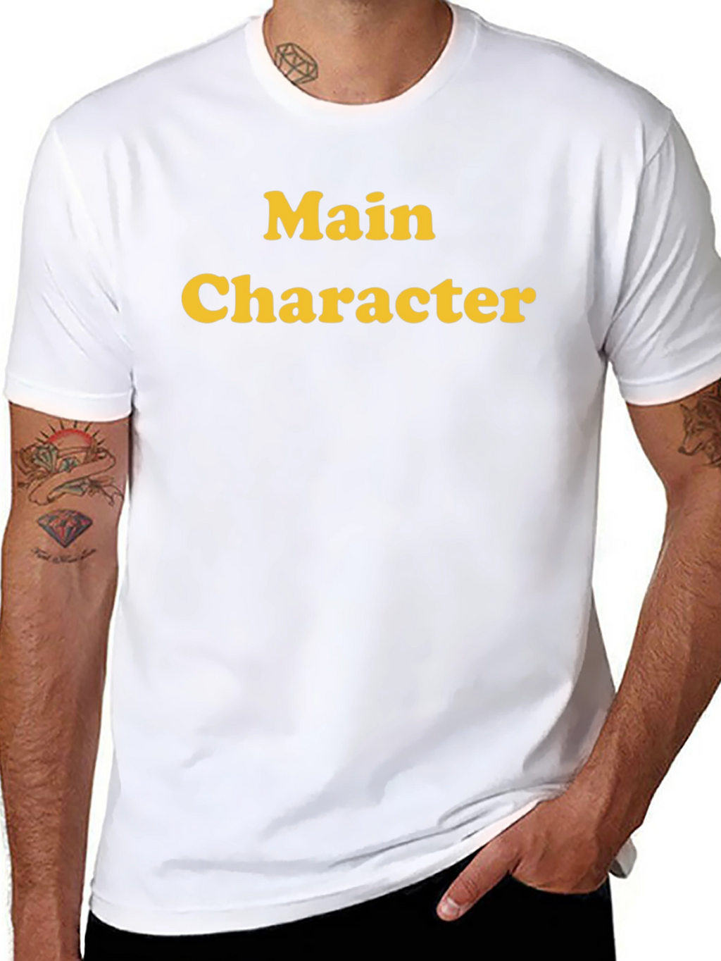 Main Character Black Cotton Graphic Tee