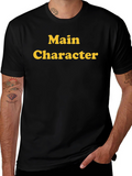 Main Character Black Cotton Graphic Tee