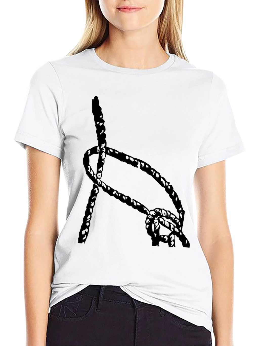 Black Rope Knot Graphic T-Shirt