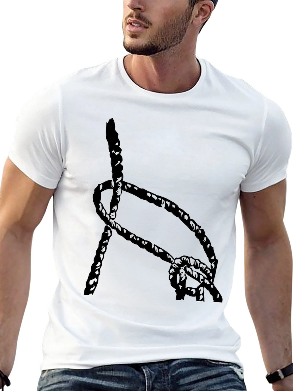 Black Rope Knot Graphic T-Shirt