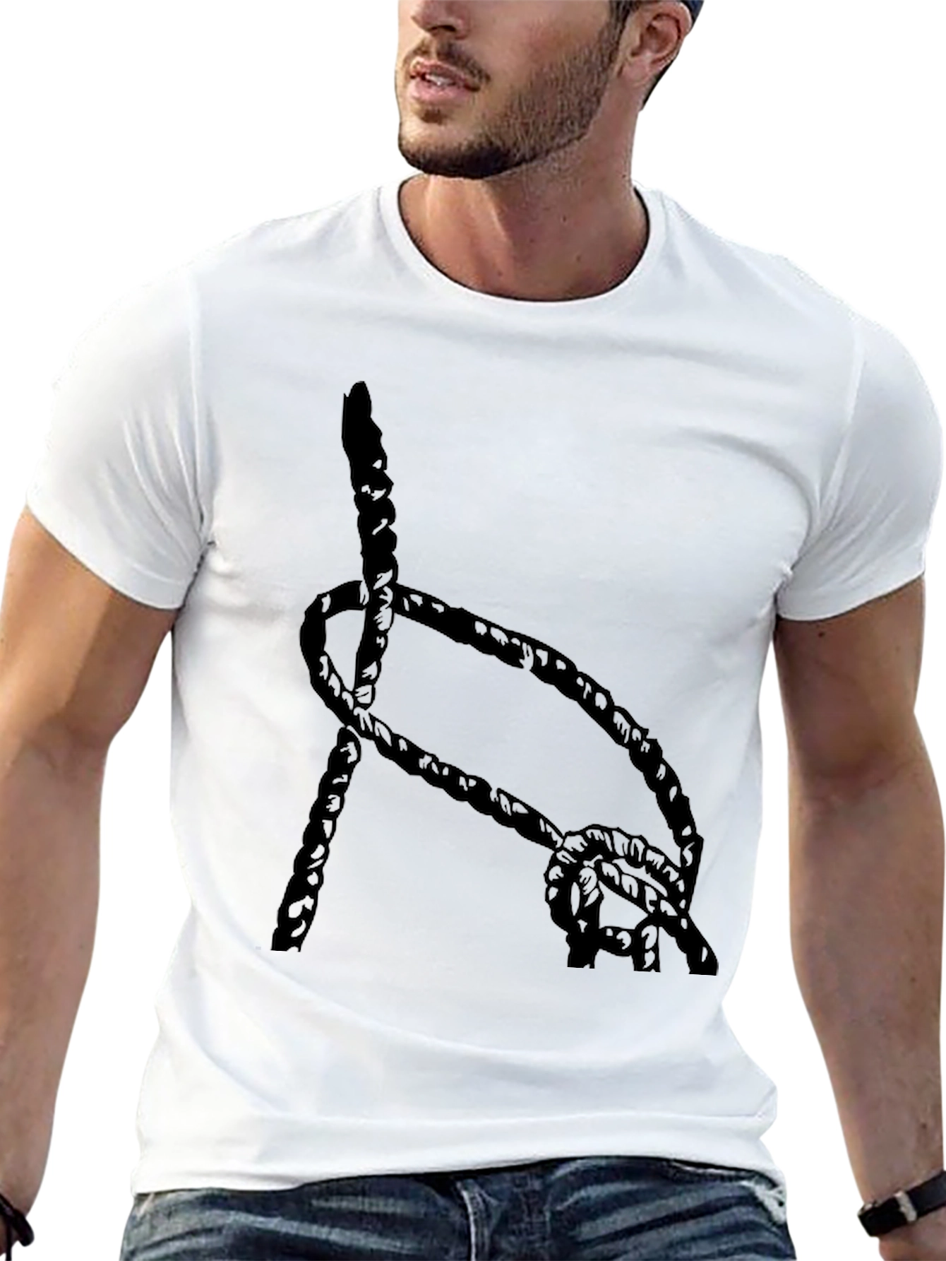 Black Rope Knot Graphic T-Shirt