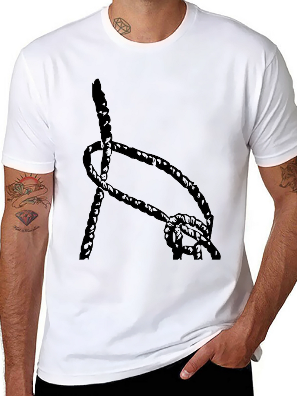 Black Rope Knot Graphic T-Shirt