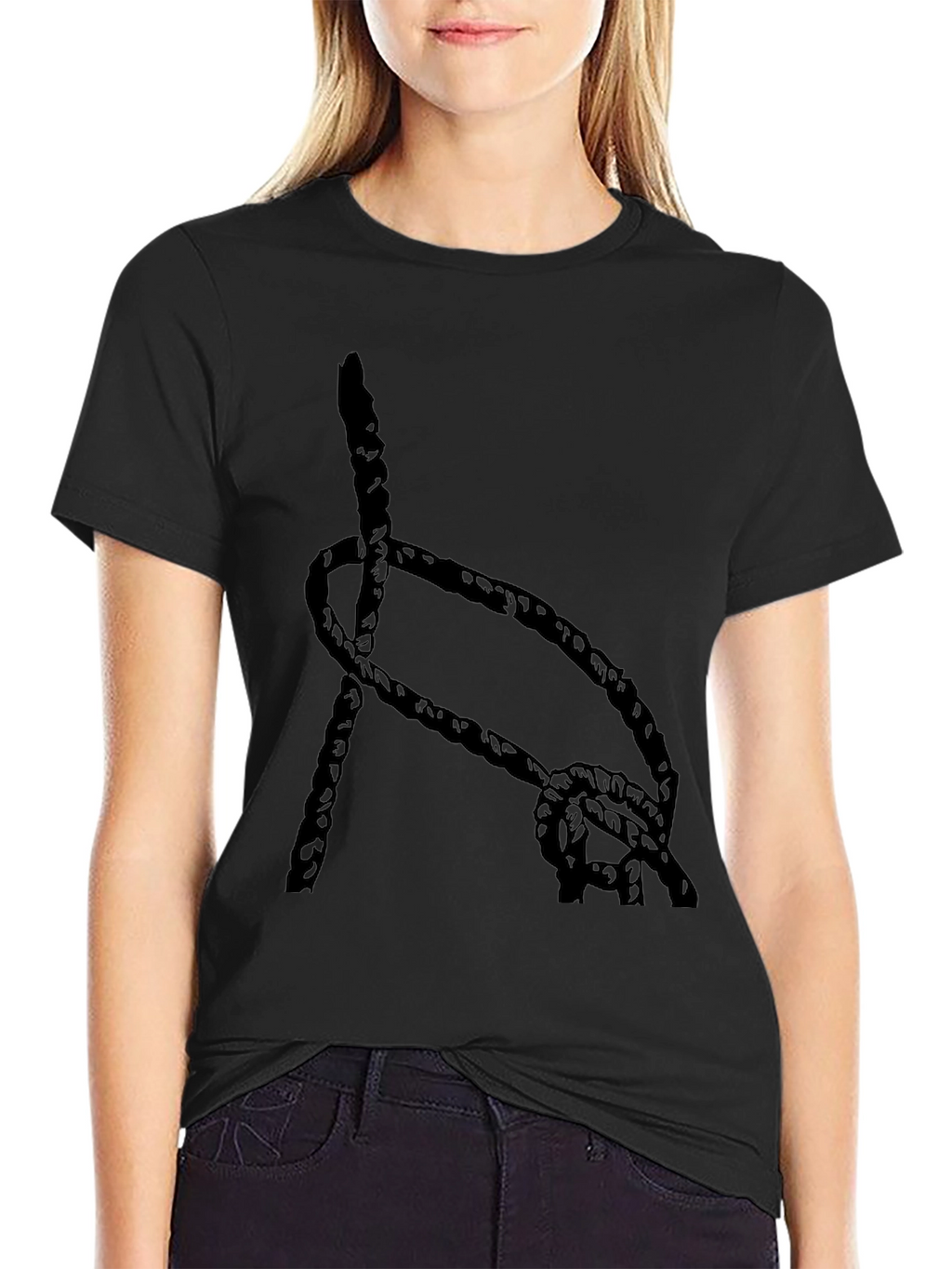 Black Rope Knot Graphic T-Shirt