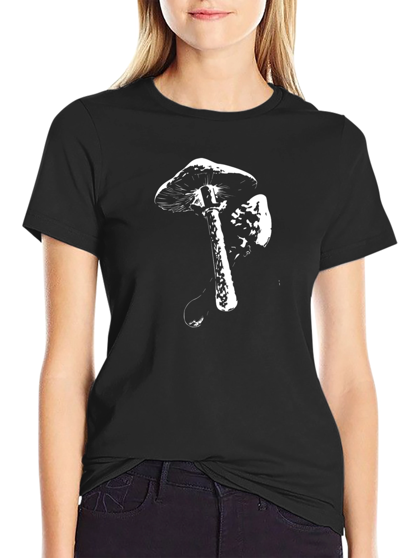 Black Mushroom Graphic Tee