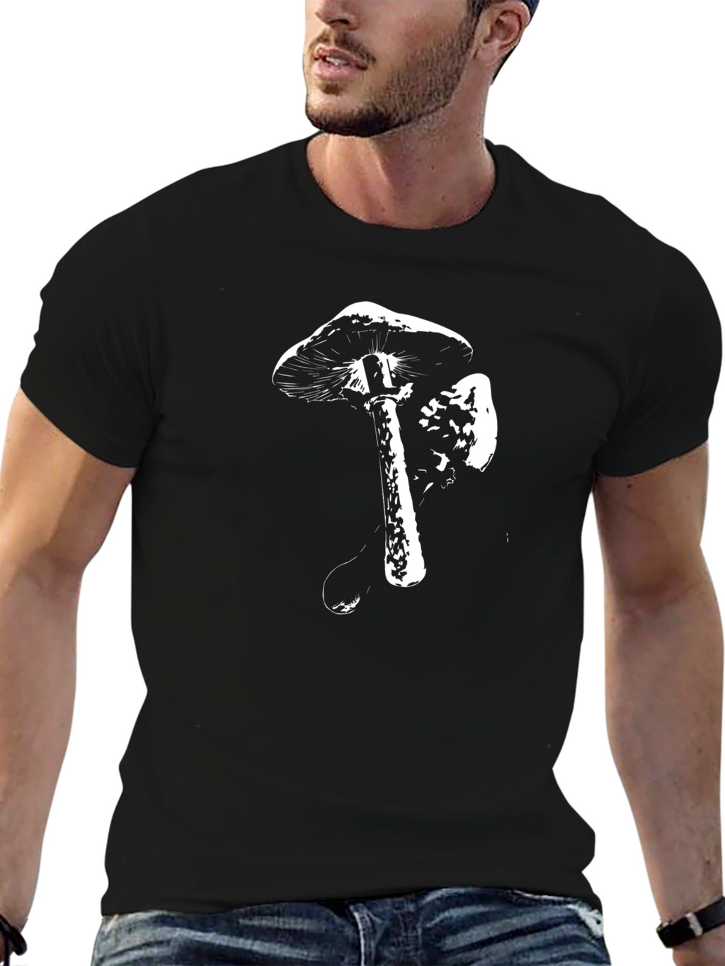 Black Mushroom Graphic Tee
