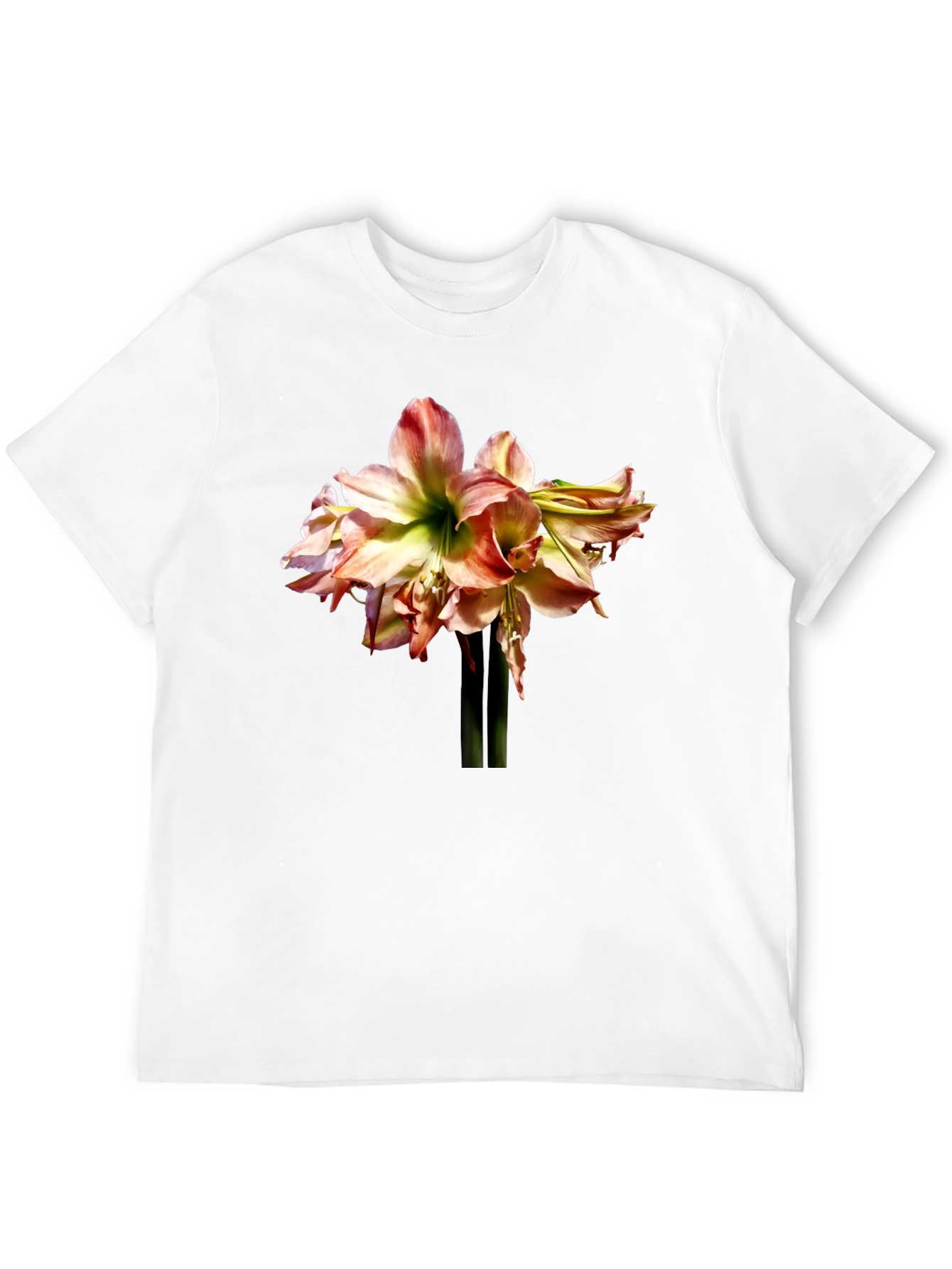 Floral Amaryllis Graphic Tee - Black Unisex Shirt