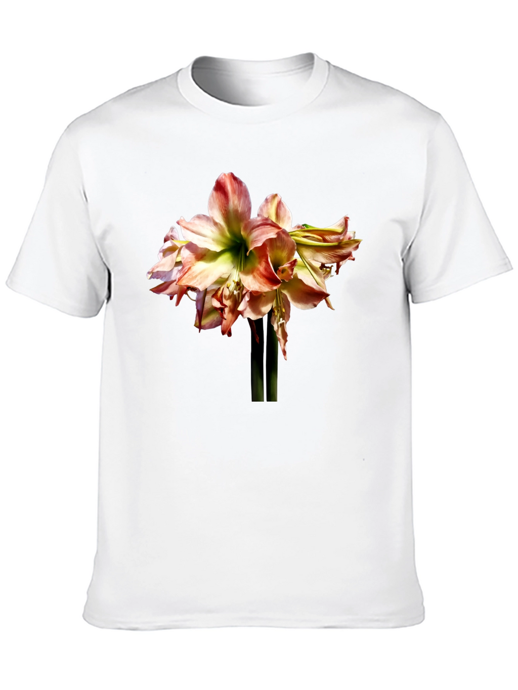 Floral Amaryllis Graphic Tee - Black Unisex Shirt