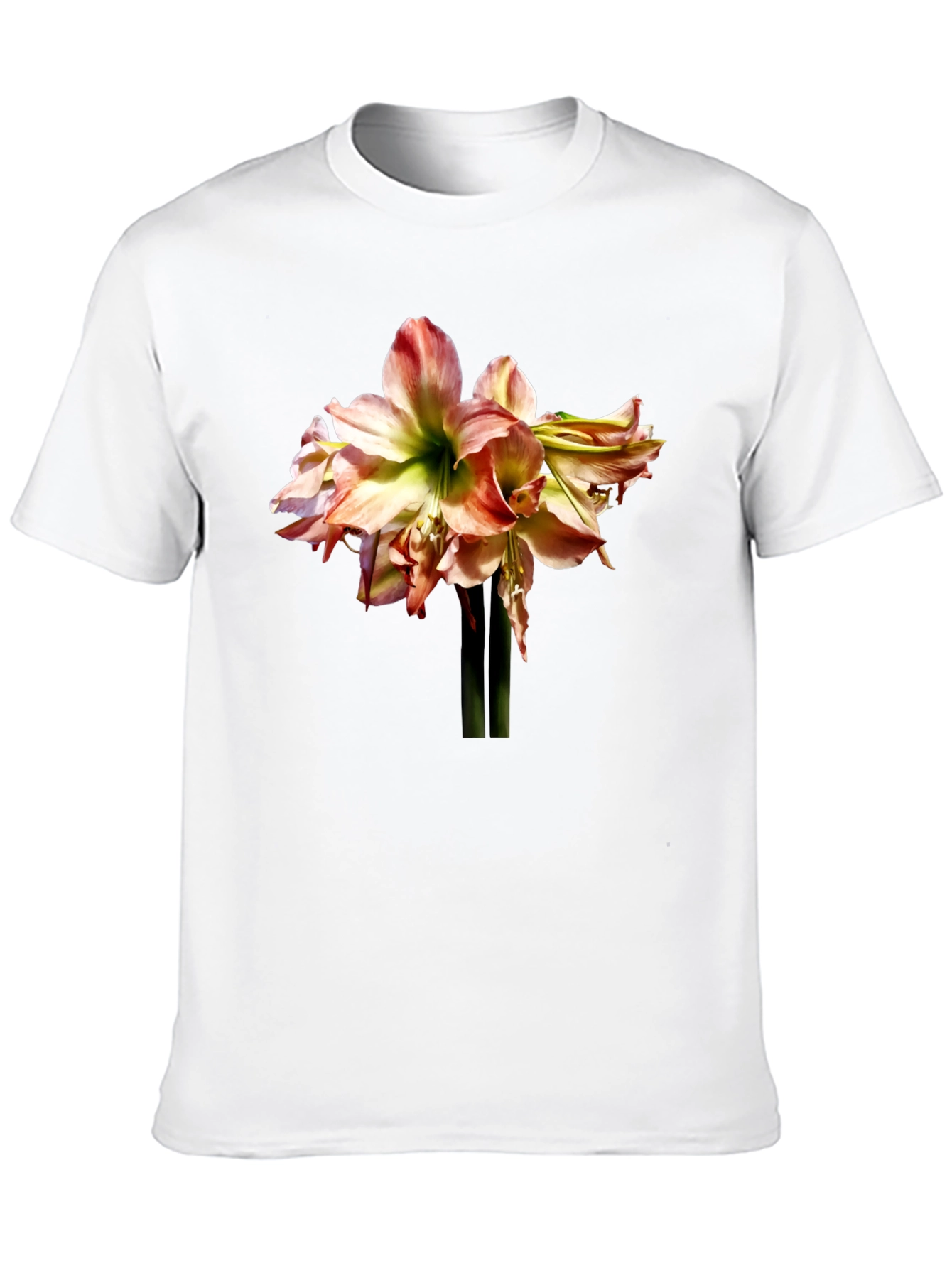 Floral Amaryllis Graphic Tee - Black Unisex Shirt