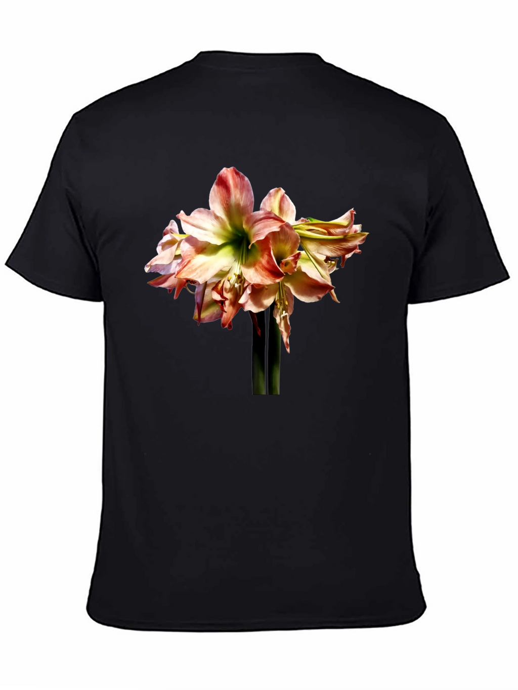 Floral Amaryllis Graphic Tee - Black Unisex Shirt