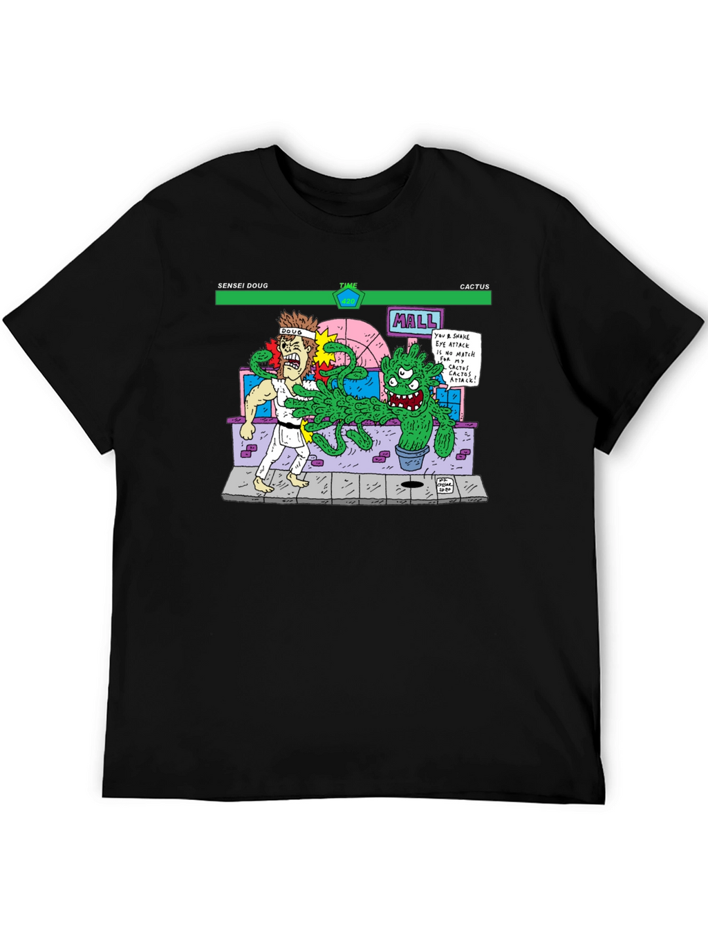 Sensei Doug Vs Cactus Black T-Shirt