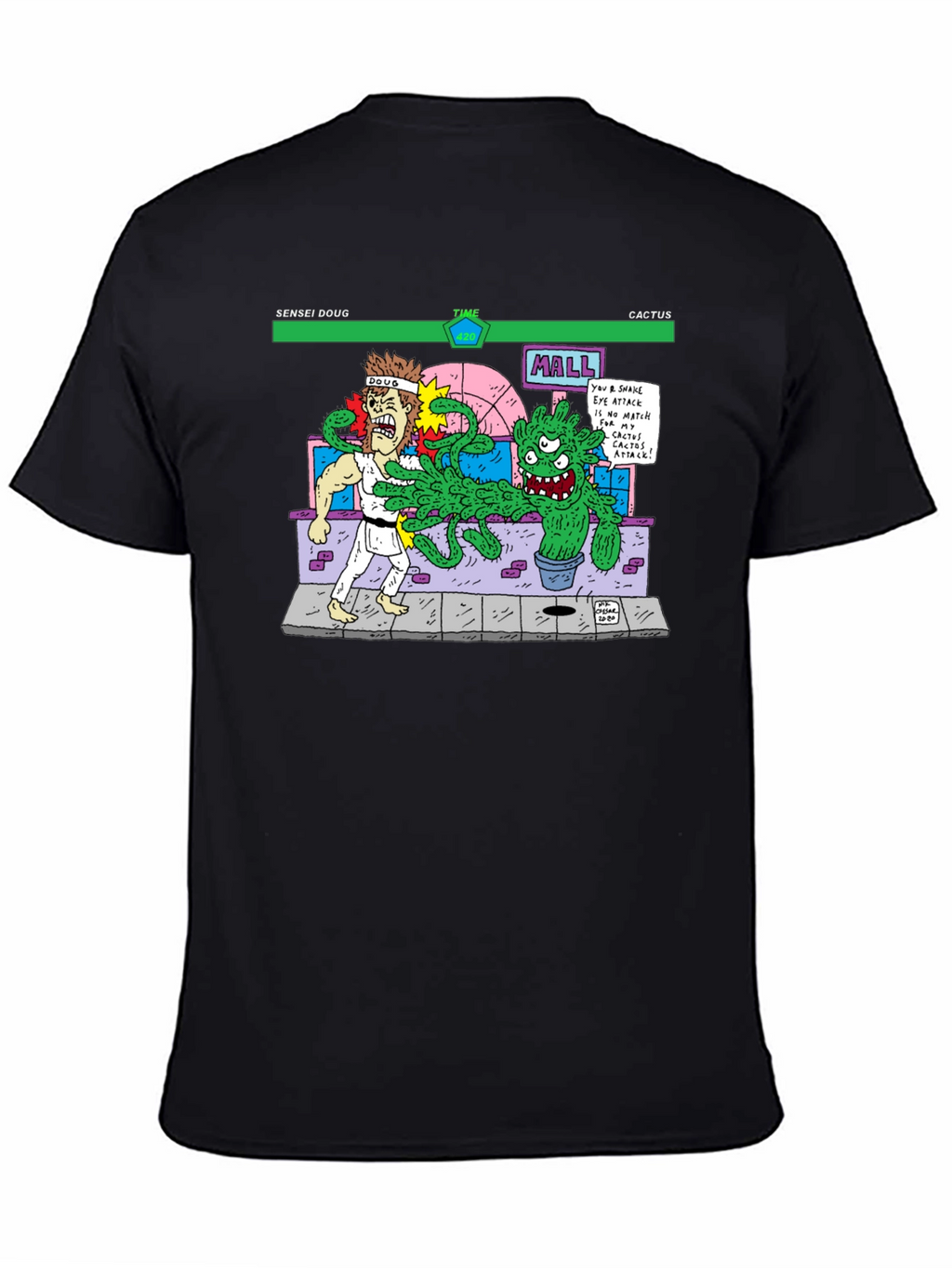 Sensei Doug Vs Cactus Black T-Shirt