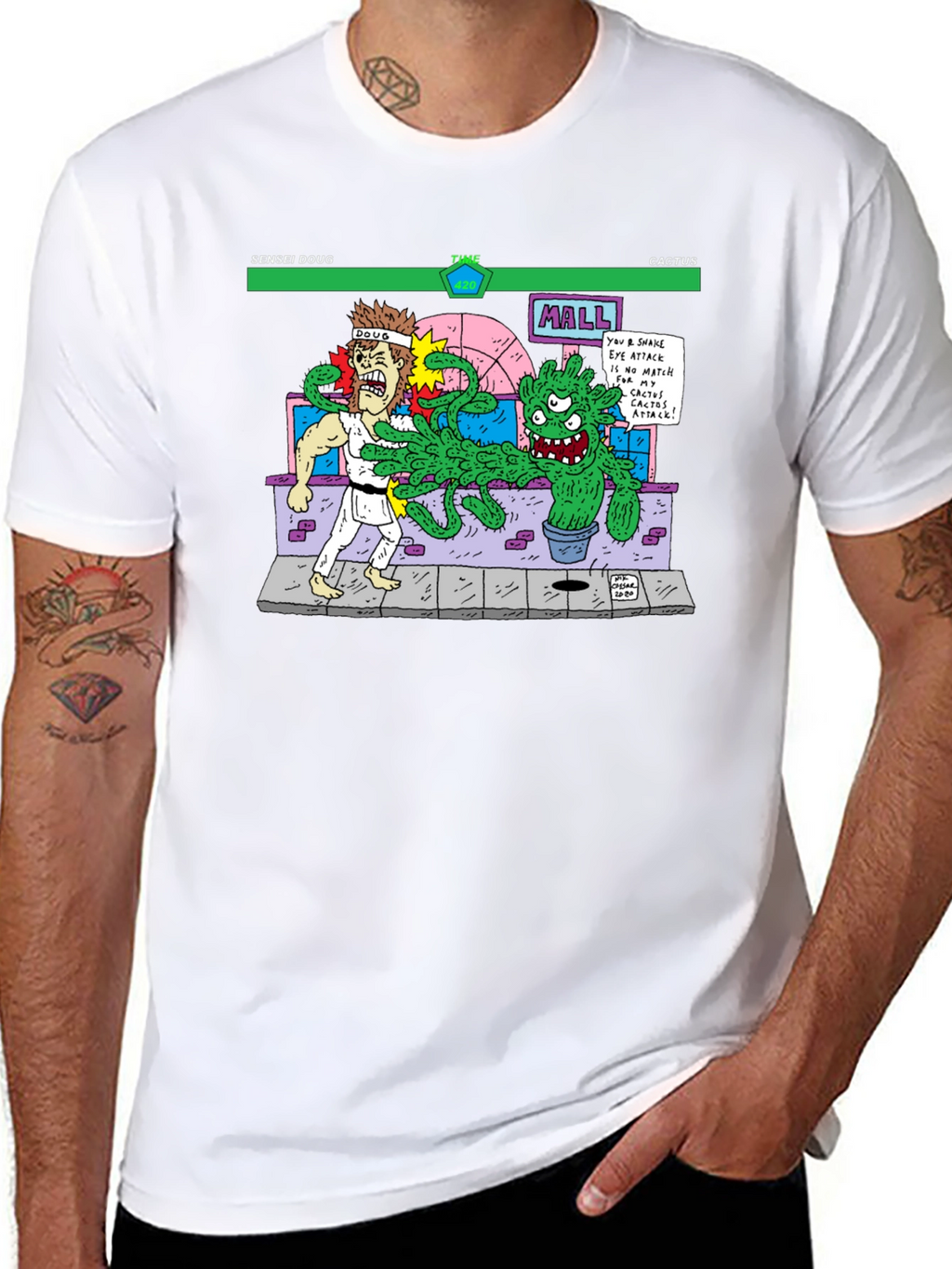 Sensei Doug Vs Cactus Black T-Shirt