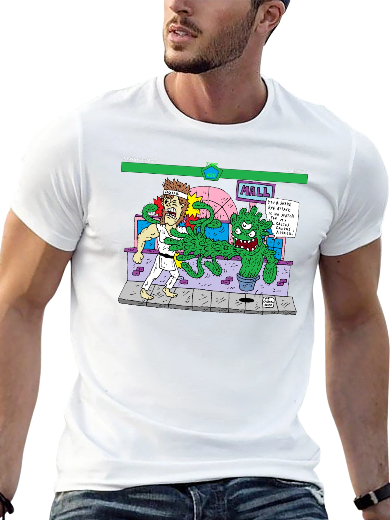 Sensei Doug Vs Cactus Black T-Shirt