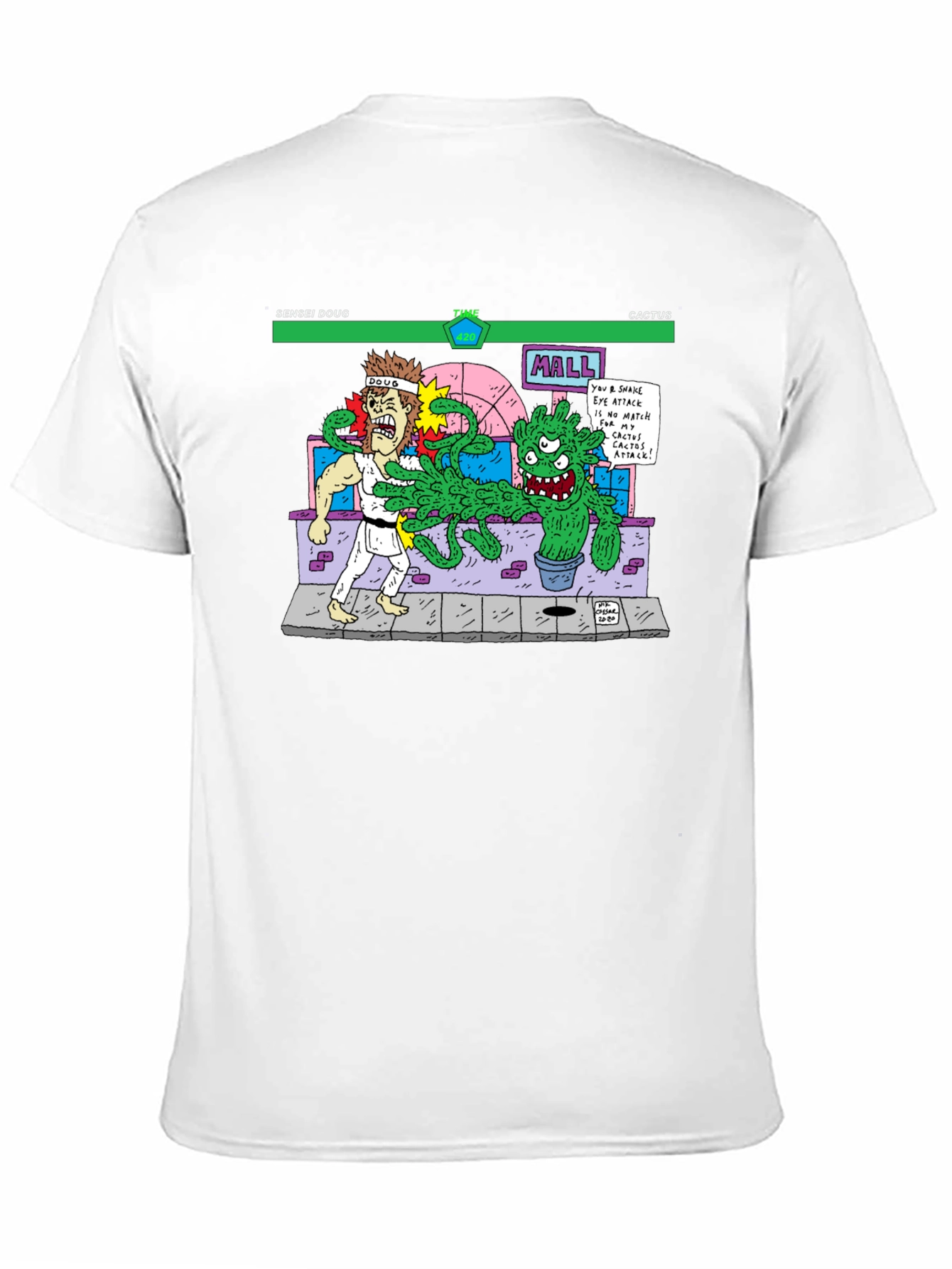 Sensei Doug Vs Cactus Black T-Shirt