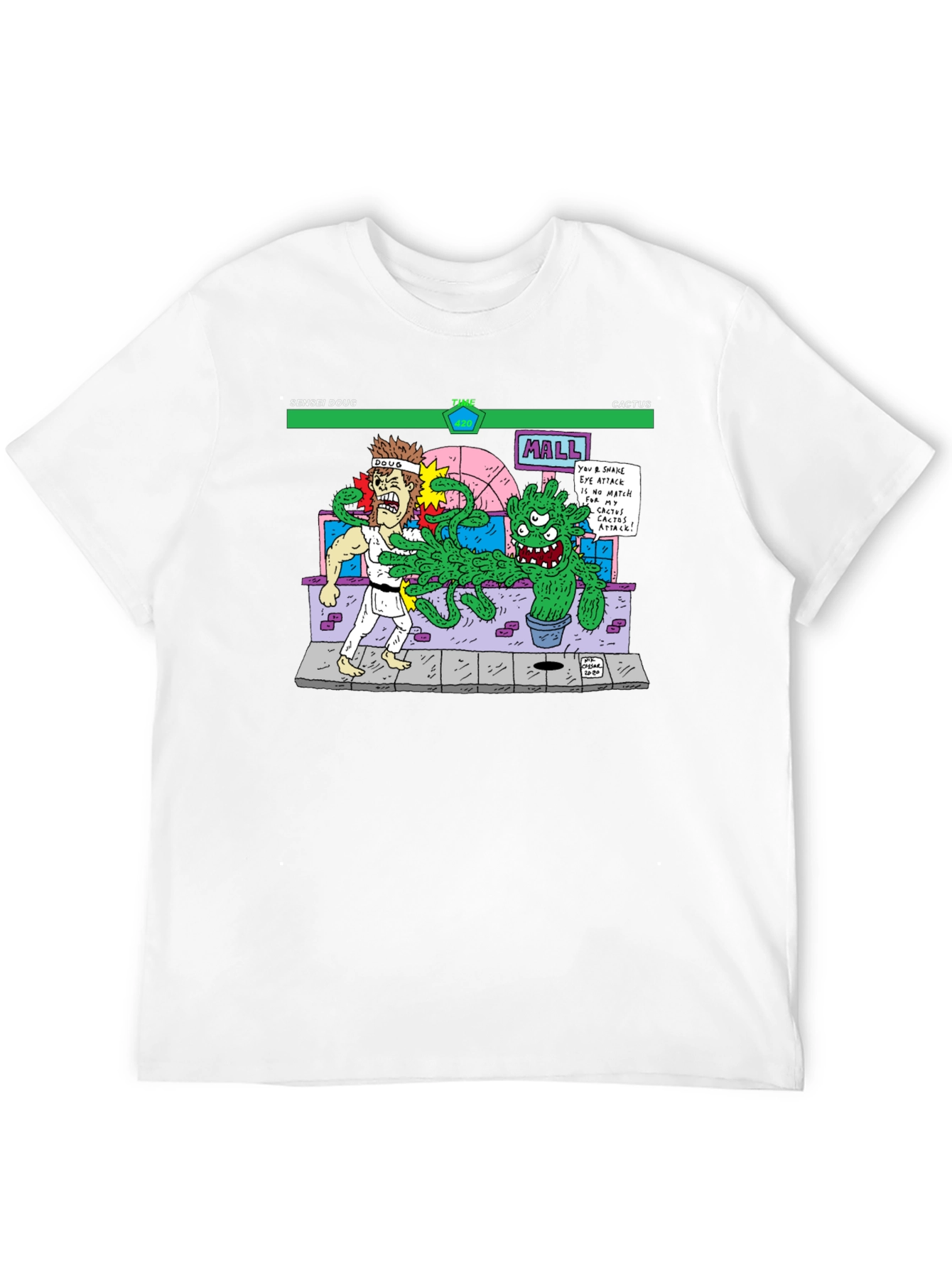 Sensei Doug Vs Cactus Black T-Shirt