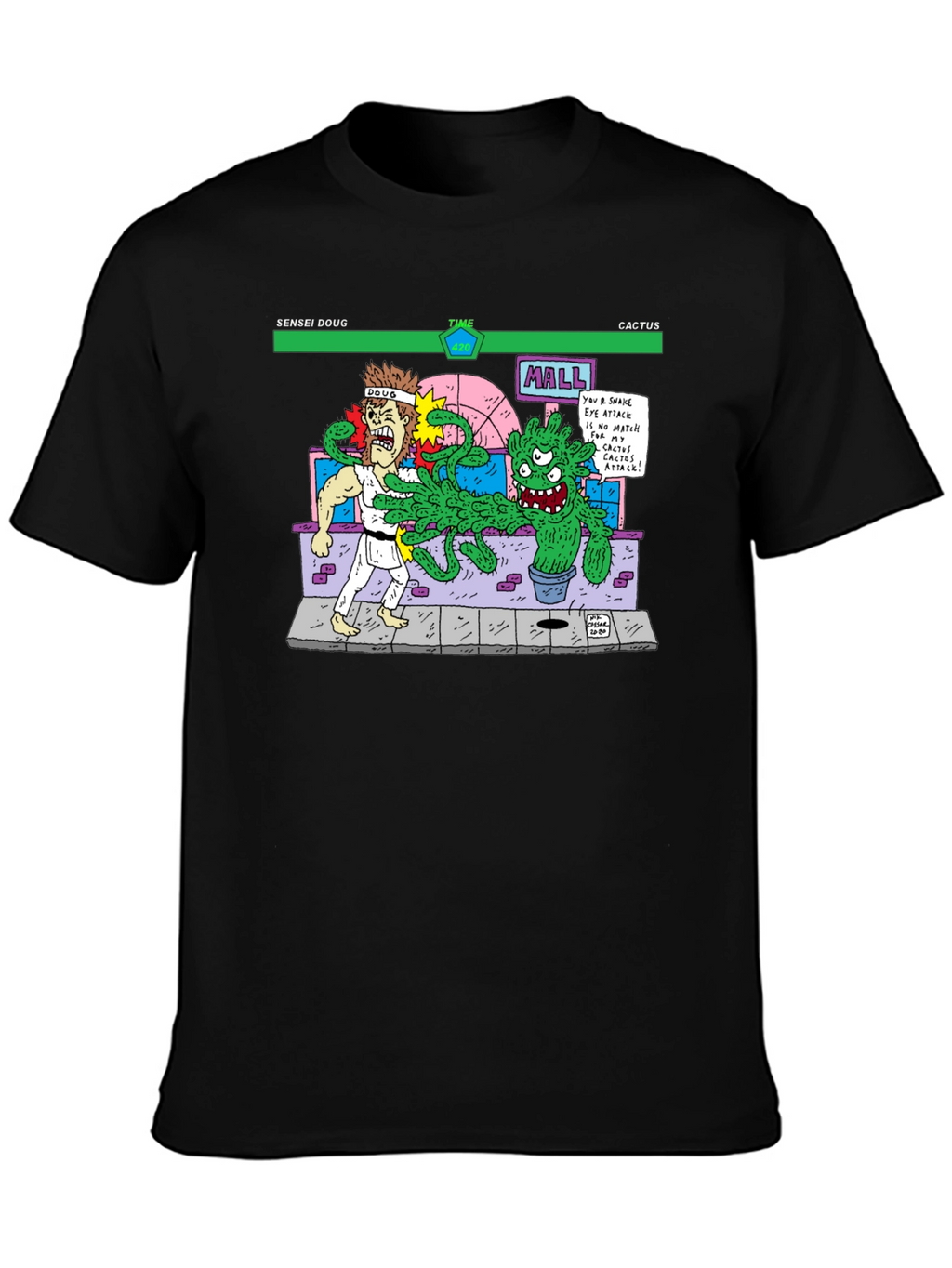 Sensei Doug Vs Cactus Black T-Shirt