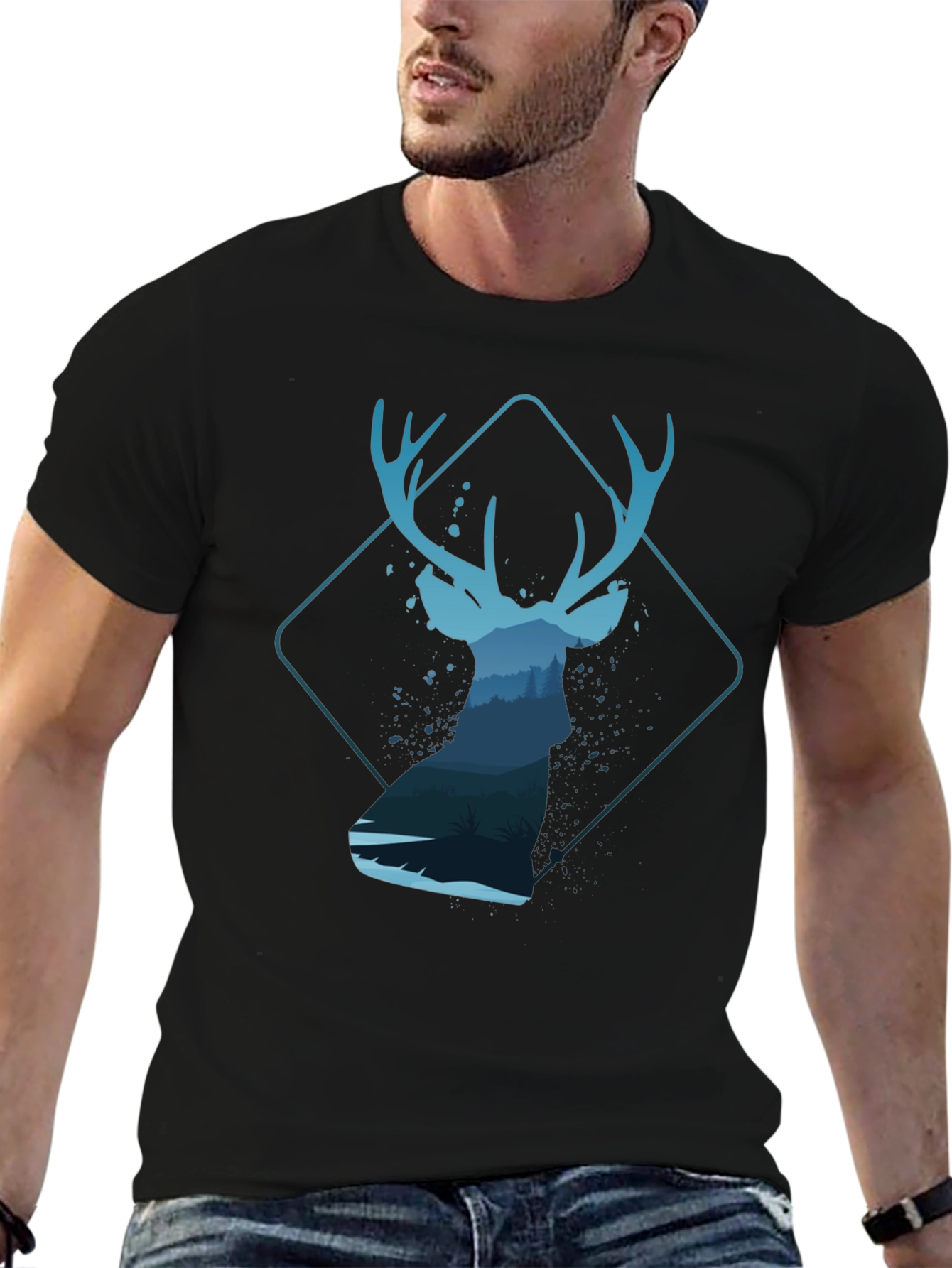 Deer Silhouette Graphic T-Shirt