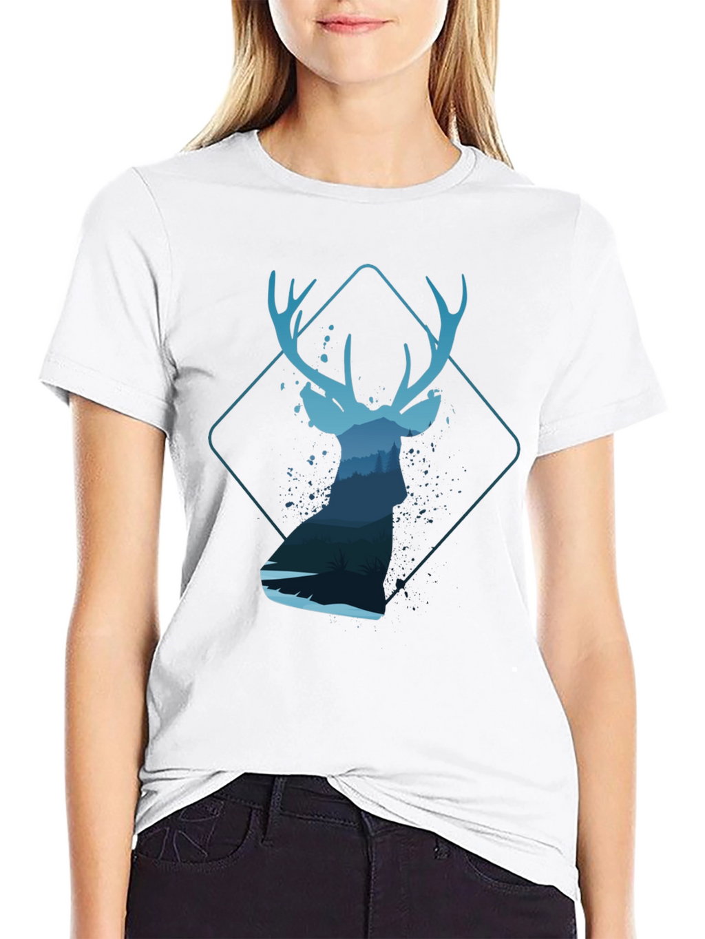 Deer Silhouette Graphic T-Shirt