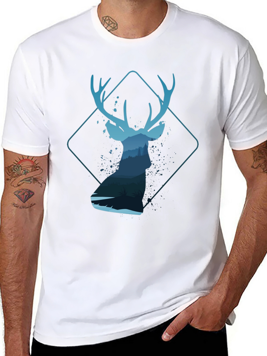 Deer Silhouette Graphic T-Shirt