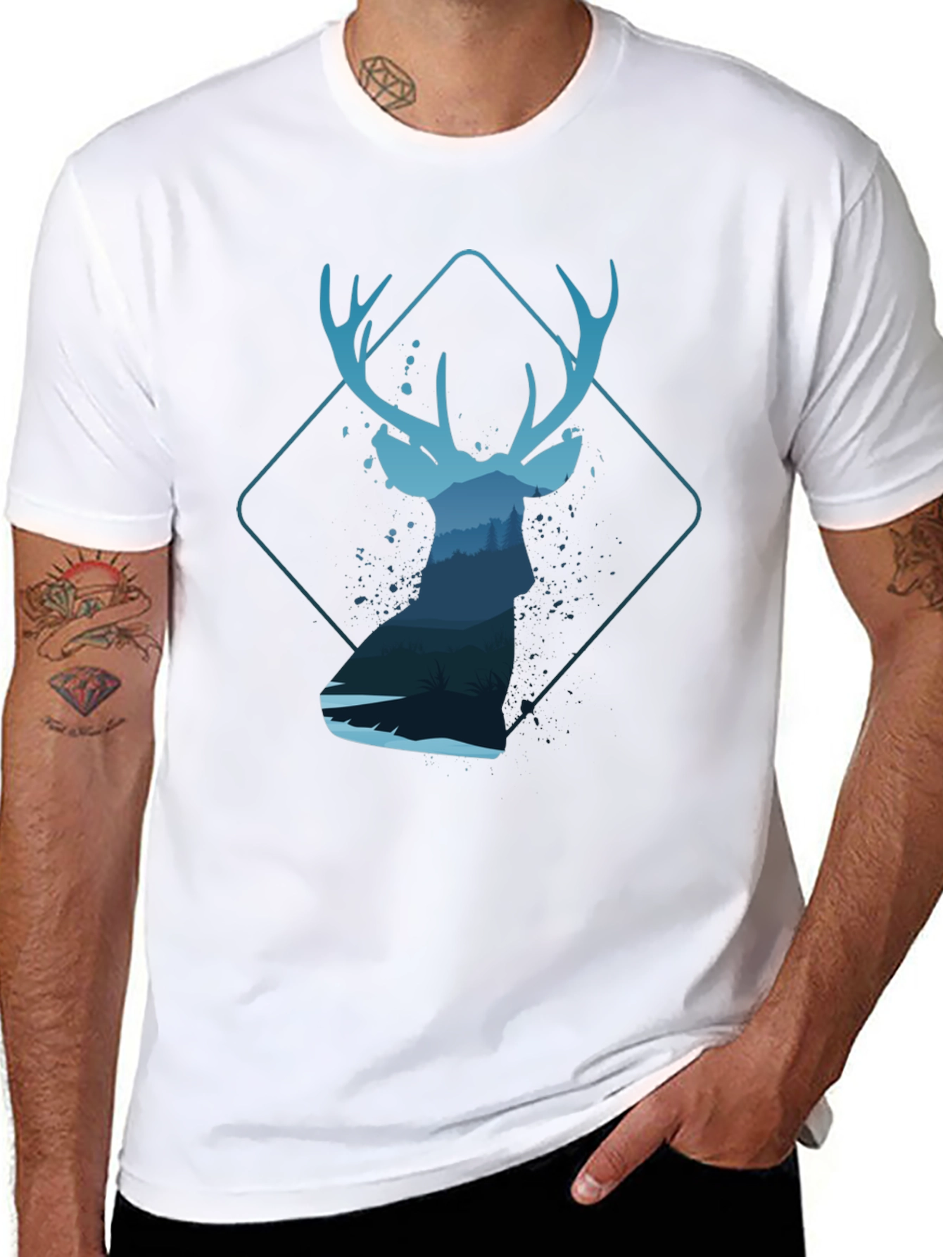 Deer Silhouette Graphic T-Shirt