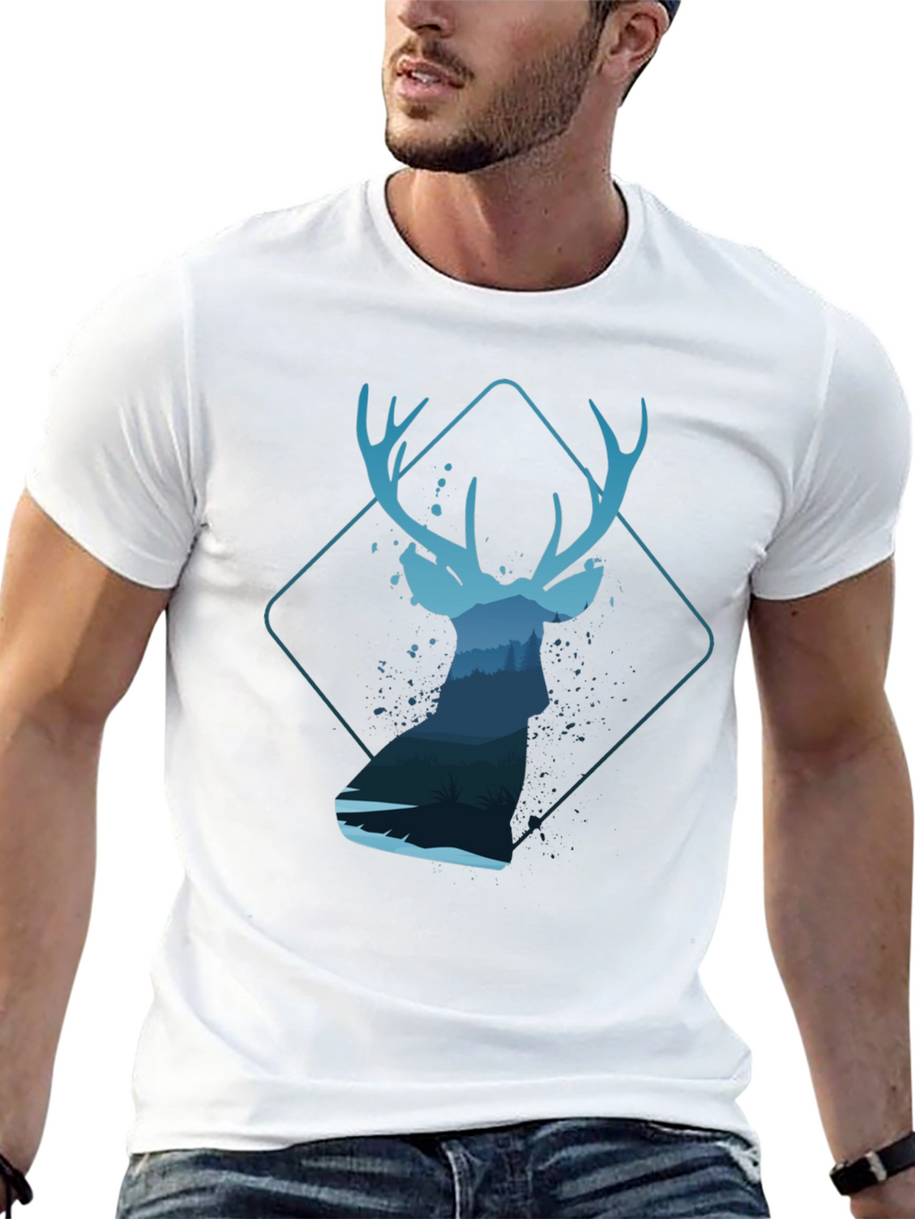 Deer Silhouette Graphic T-Shirt