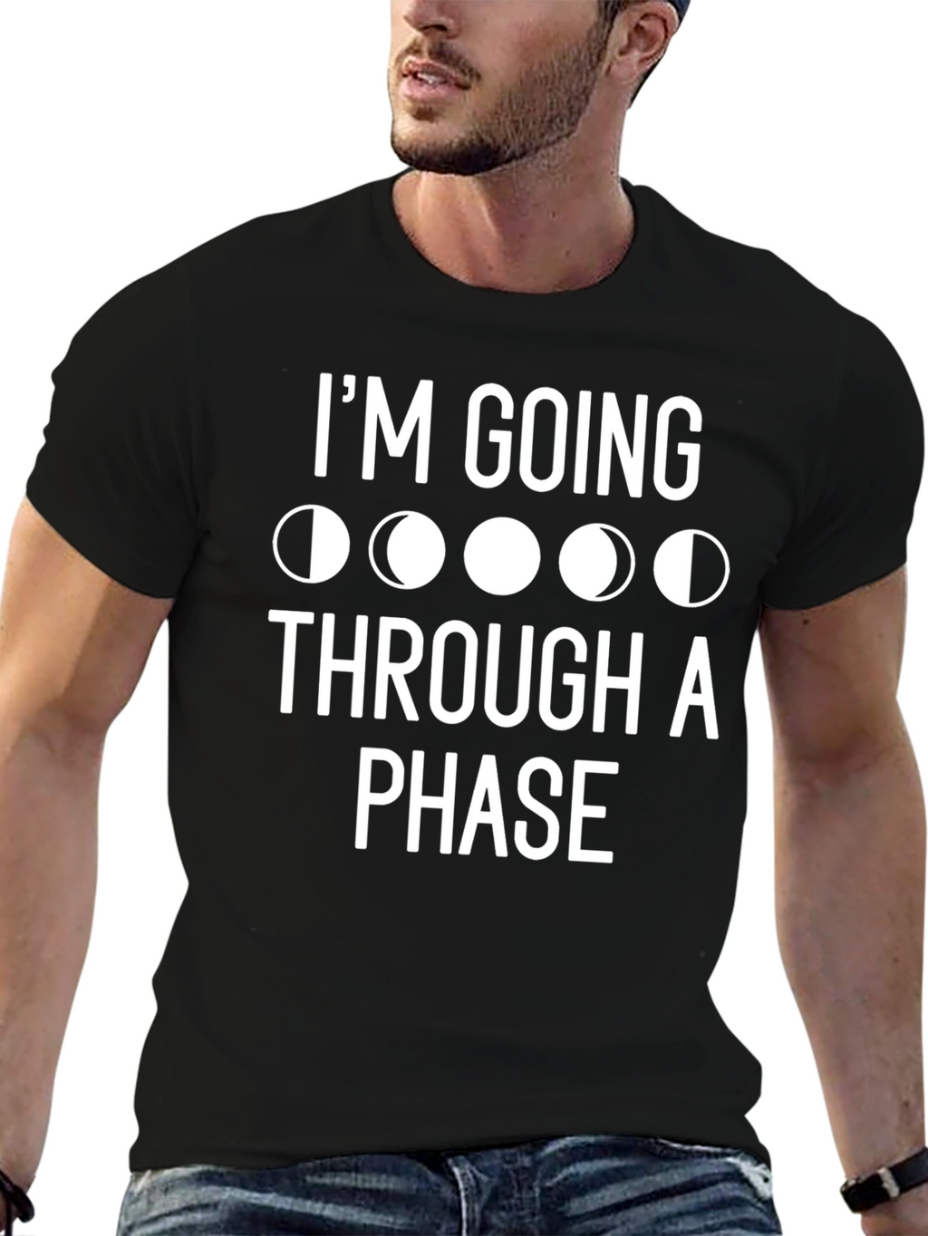 Im Going Through a Phase Black Graphic T-Shirt