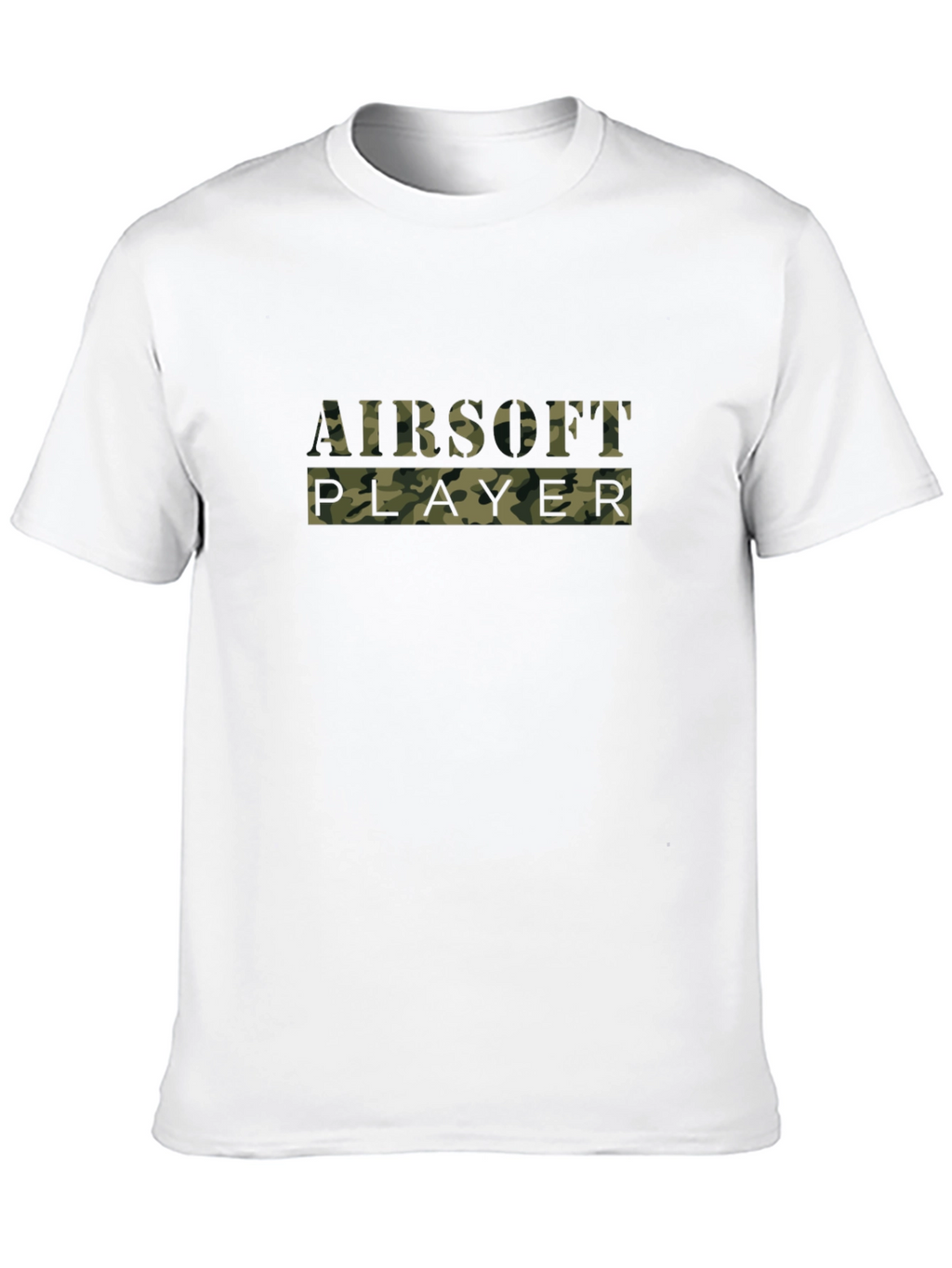 Airsoft Player Camo Print Black T-Shirt