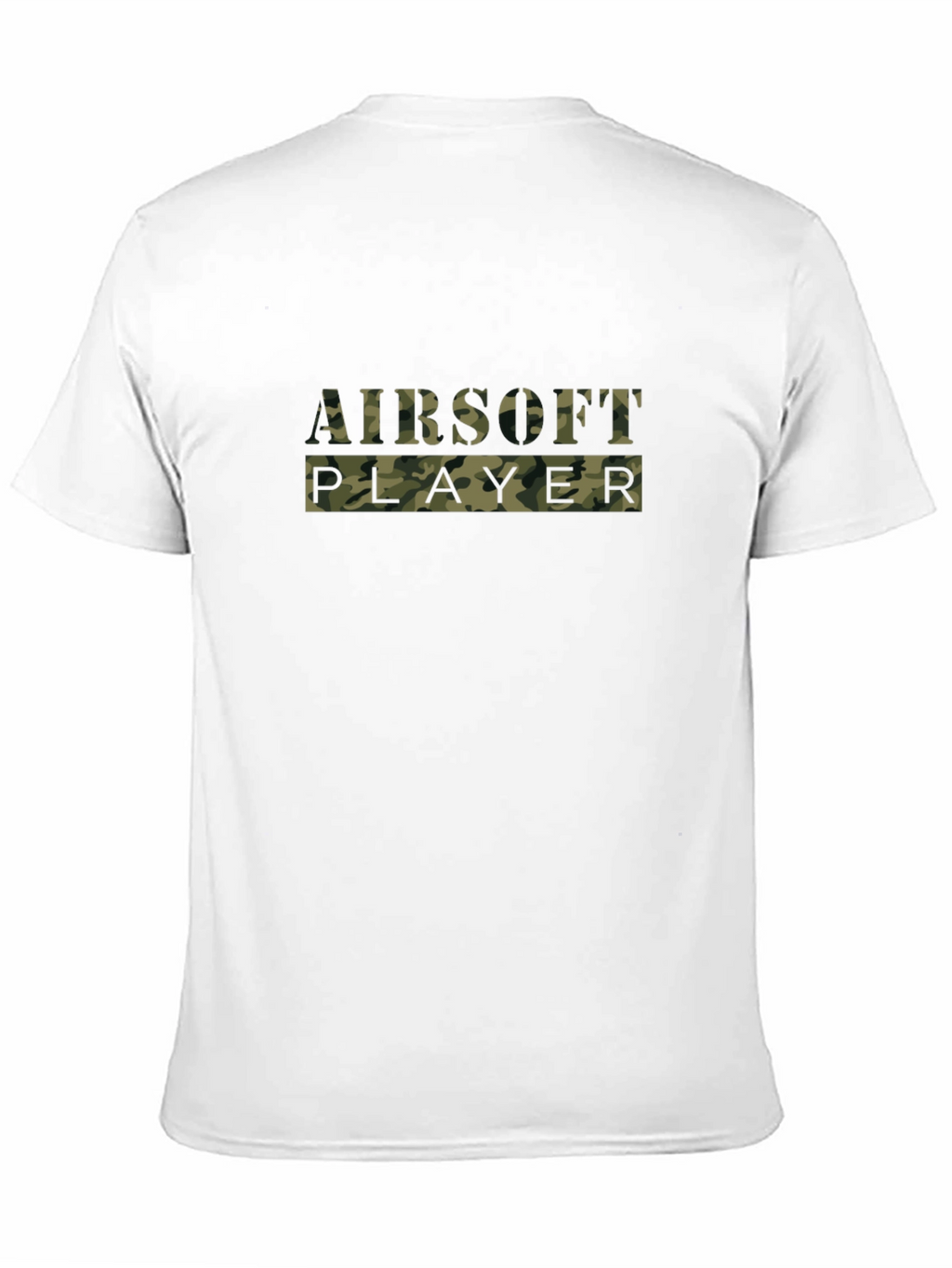 Airsoft Player Camo Print Black T-Shirt