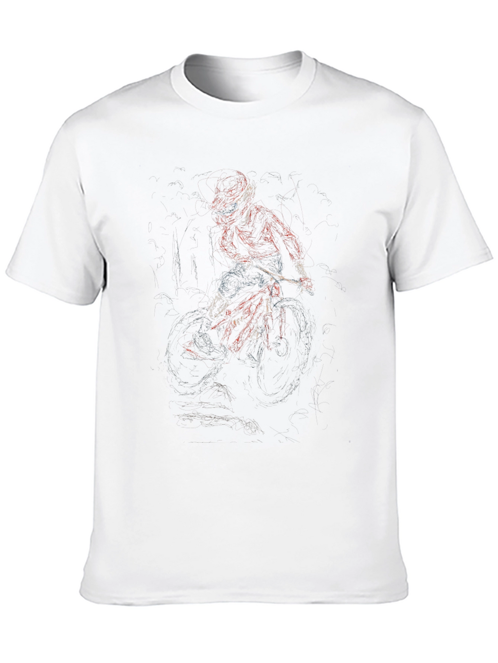 Edgy Graphic Tee - Red & Black Rider Design